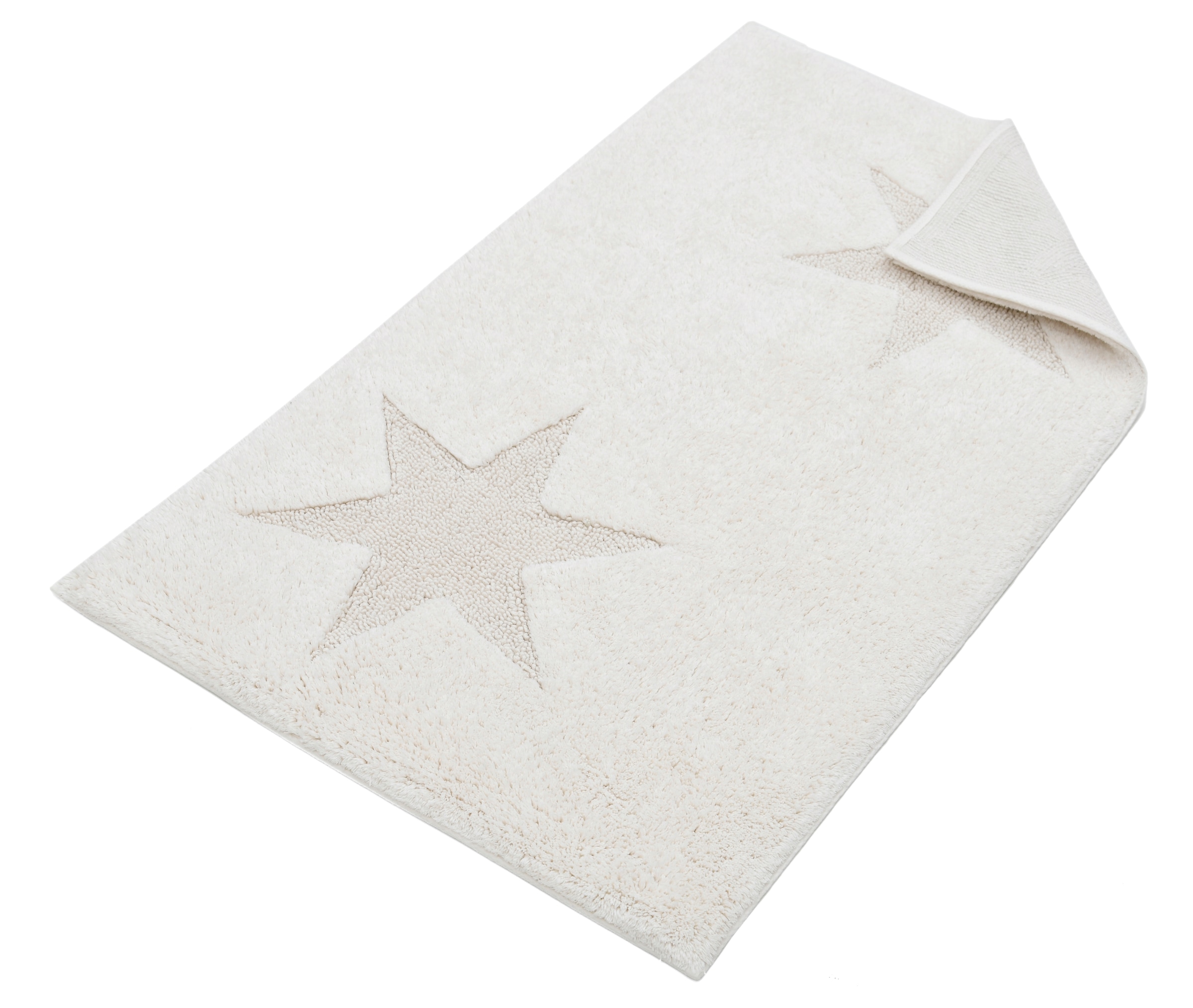 GOODproduct Tapis de bain »Marie, Badvorleger, Badezimmer Teppich« Höhe 13 mm revêtement antidérapant Résistant | compatible chauffage au sol tapis de bain, motif étoile, structure relief, aussi en set