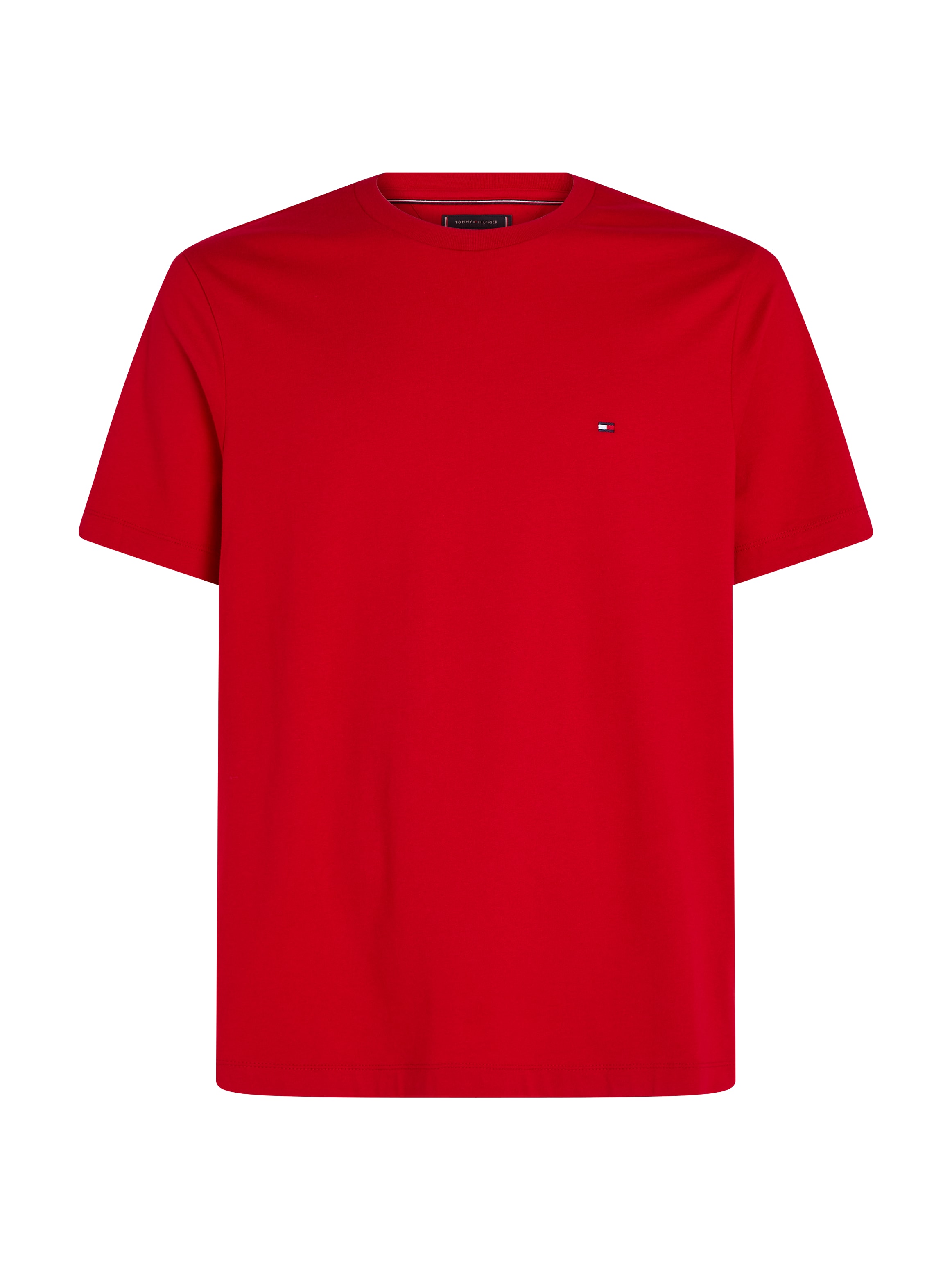 Tommy Hilfiger T-shirt »ESSENTIAL REG FIT SOLID TEE mit Stickerei und Rundhals« unifarben, casual, regular fit, Baumwolle, Rundhals