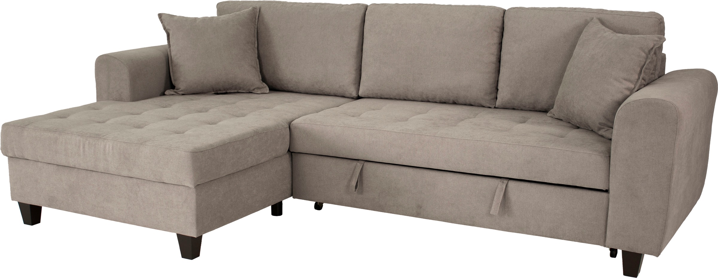 Trends by HG Canapé d'angle »Moritz L-Form, B: 265 cm« mit Bettfunktion, Bettkasten & Zierkissen