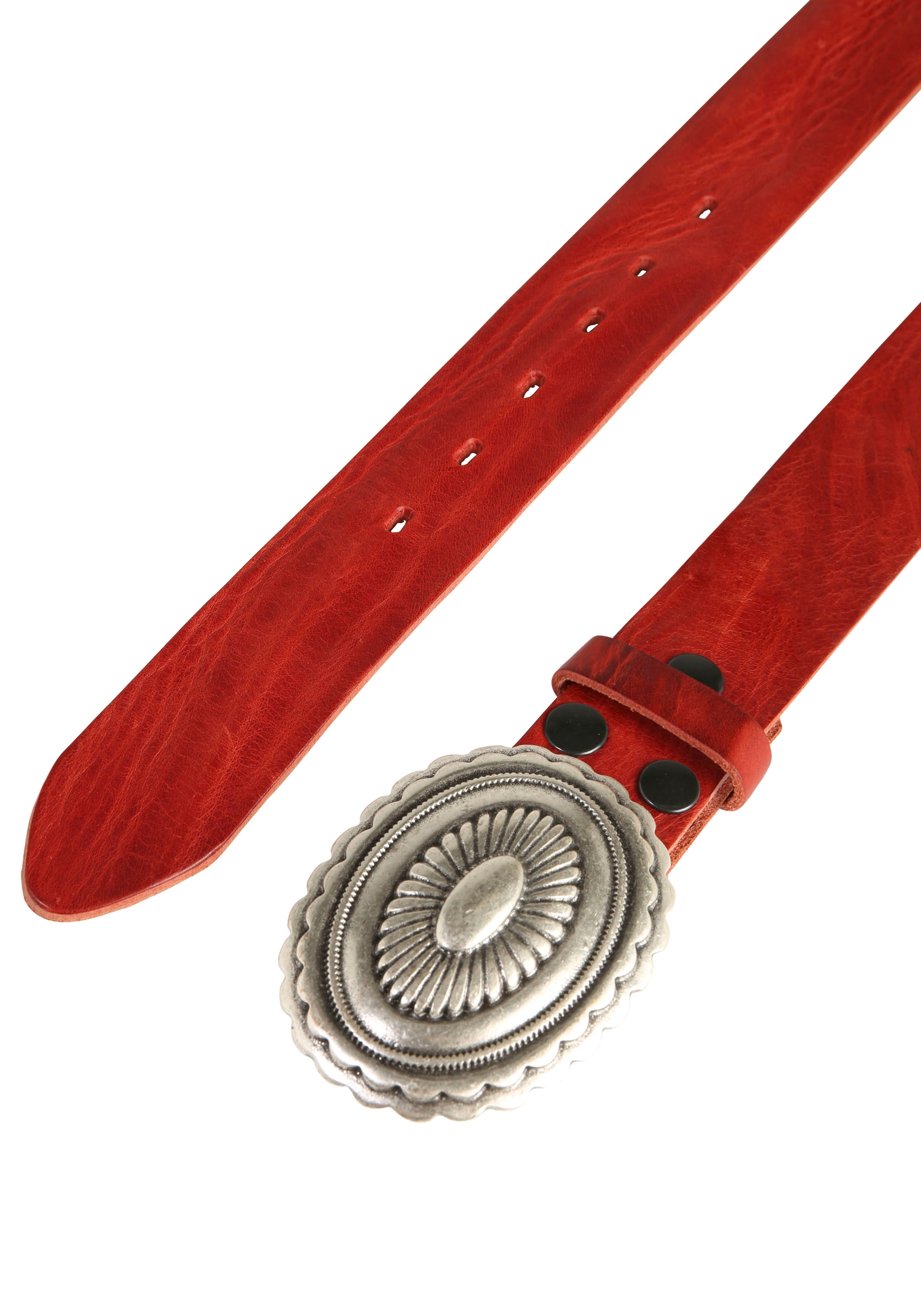 RETTUNGSRING by showroom 019° Ceinture en cuir mit austauschbarer Schliesse »Mandala Silber«