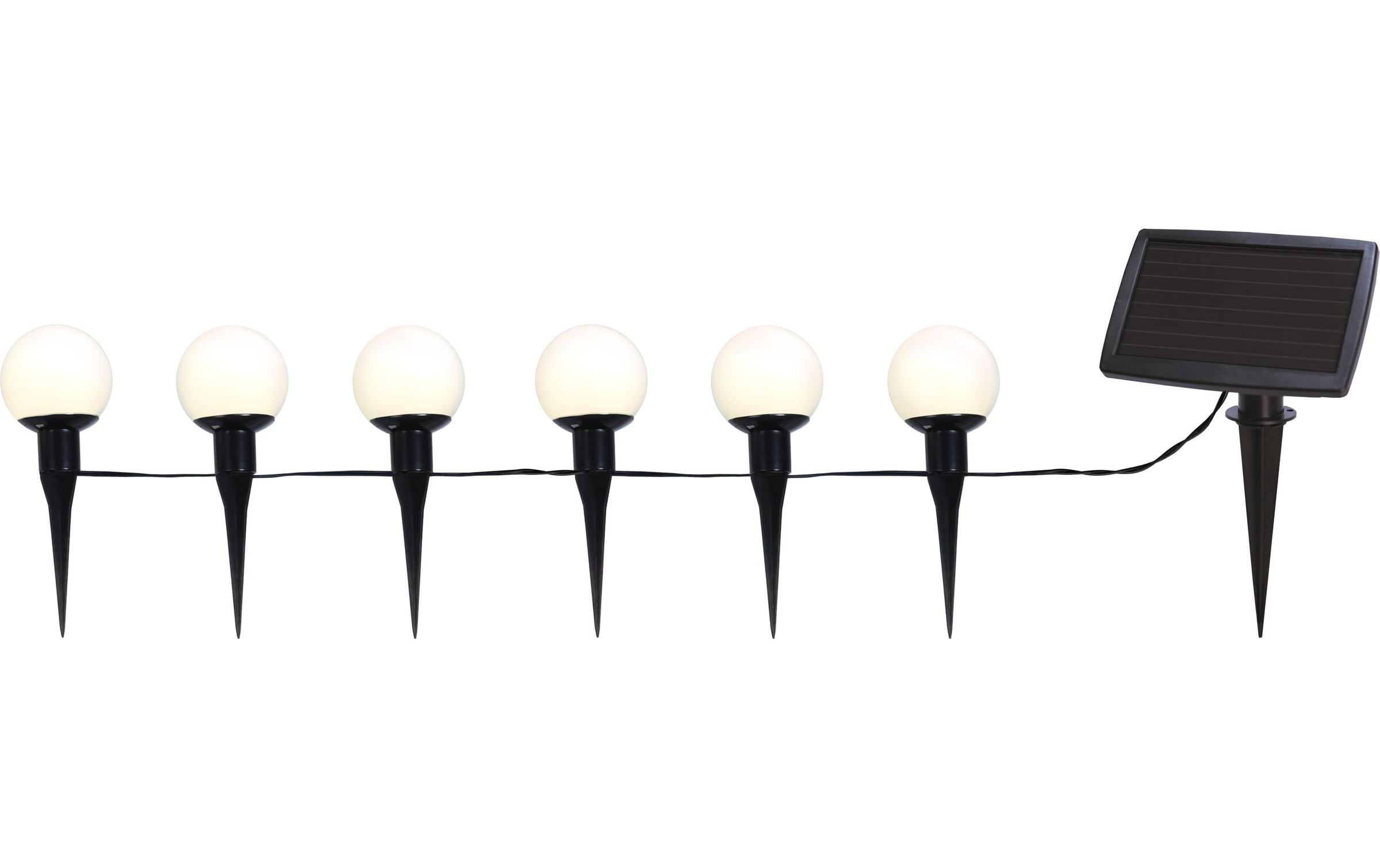 Parforce Traditional Hunting Guirlande lumineuse »Globus« 6 cuis-flammig als Kette oder Erdspiesse, mit Wintersolarpanel, 
inkl. Akku, outdoor