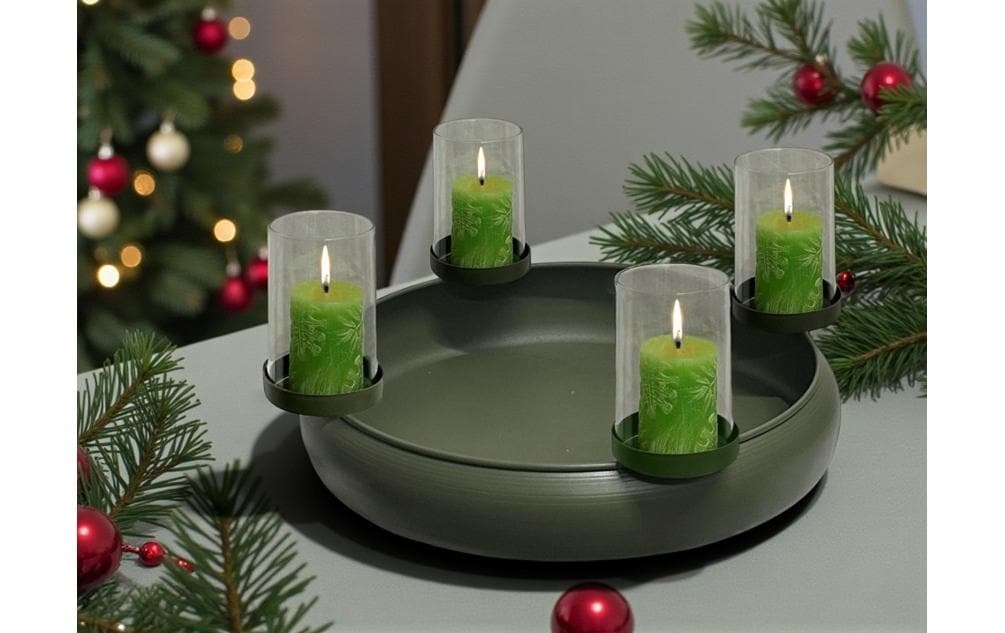 Dameco Adventskranz »Kerzenhalter für 4 Kerzen, 40 x 9 cm, Metall«