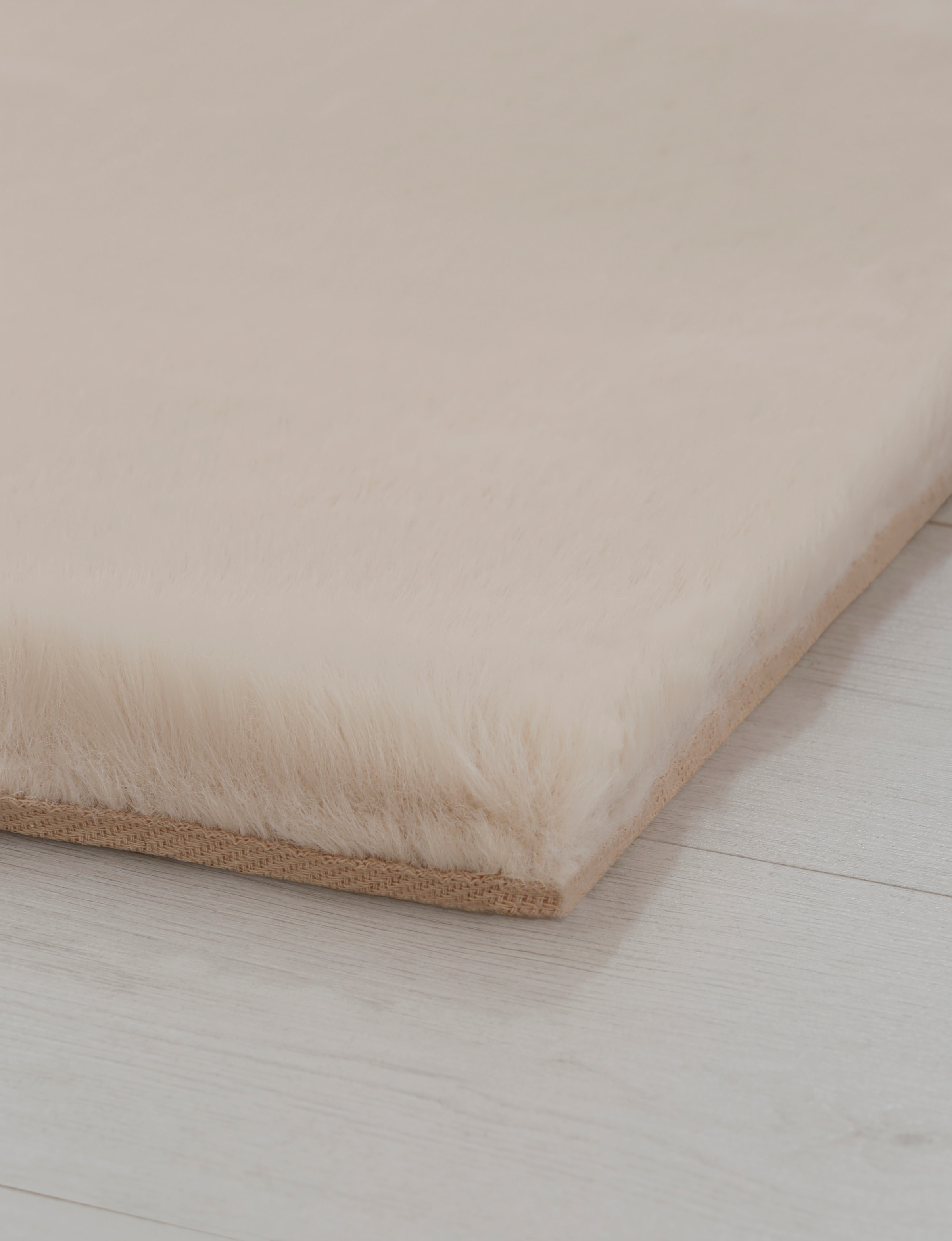 my home Tapis en fourrure »Rabbit, Kunstfell, Kaninchenfell-Haptik, Microfaser,« Rectangulaire 42 mm Höhe besonders hoch und flauschig, Wohnzimmer, Schlafzimmer,  Flur, Läufer