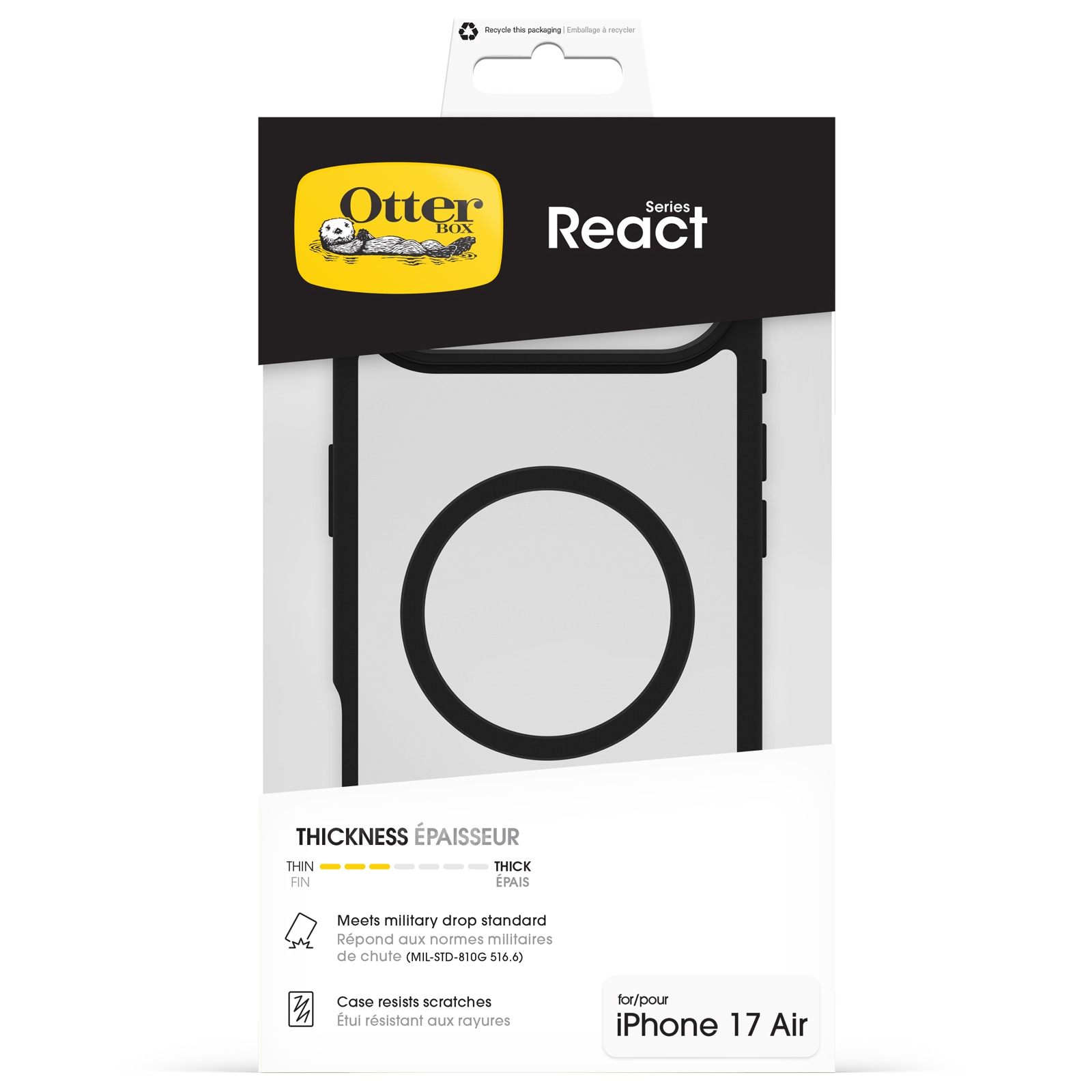Otterbox Handyhülle »React Series Case für Apple iPhone Air« Apple iPhone Air Backcover, Schutzhülle, Handyschutzhülle, Case, Schutzcase, stossfest