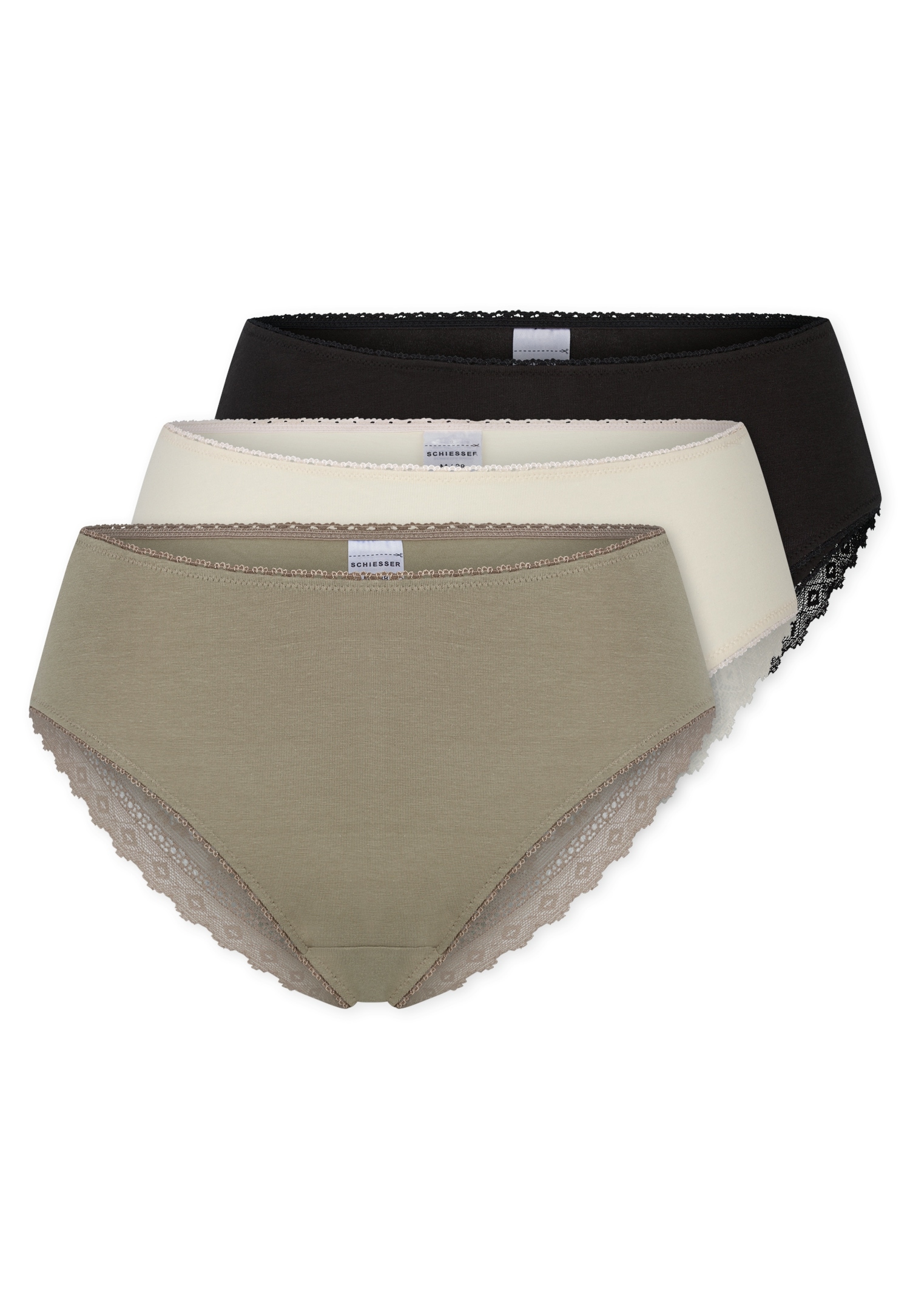Schiesser Brasilslip »Modern Multipacks« 3er Pack,  Spitzenbänder, Single-Jersey, Baumwollmischung