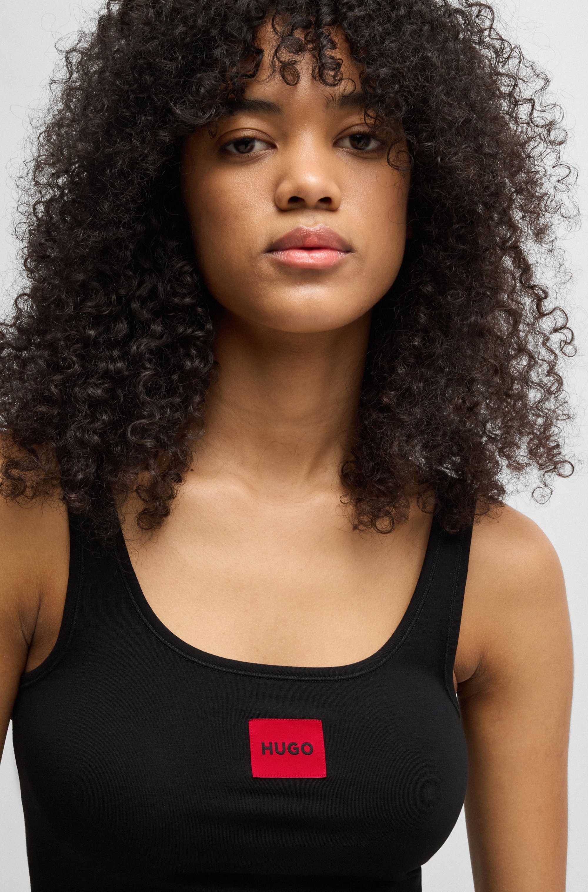 HUGO Underwear Top à bretelles »VEST RED LABEL« mit rotem Labelaufnäher