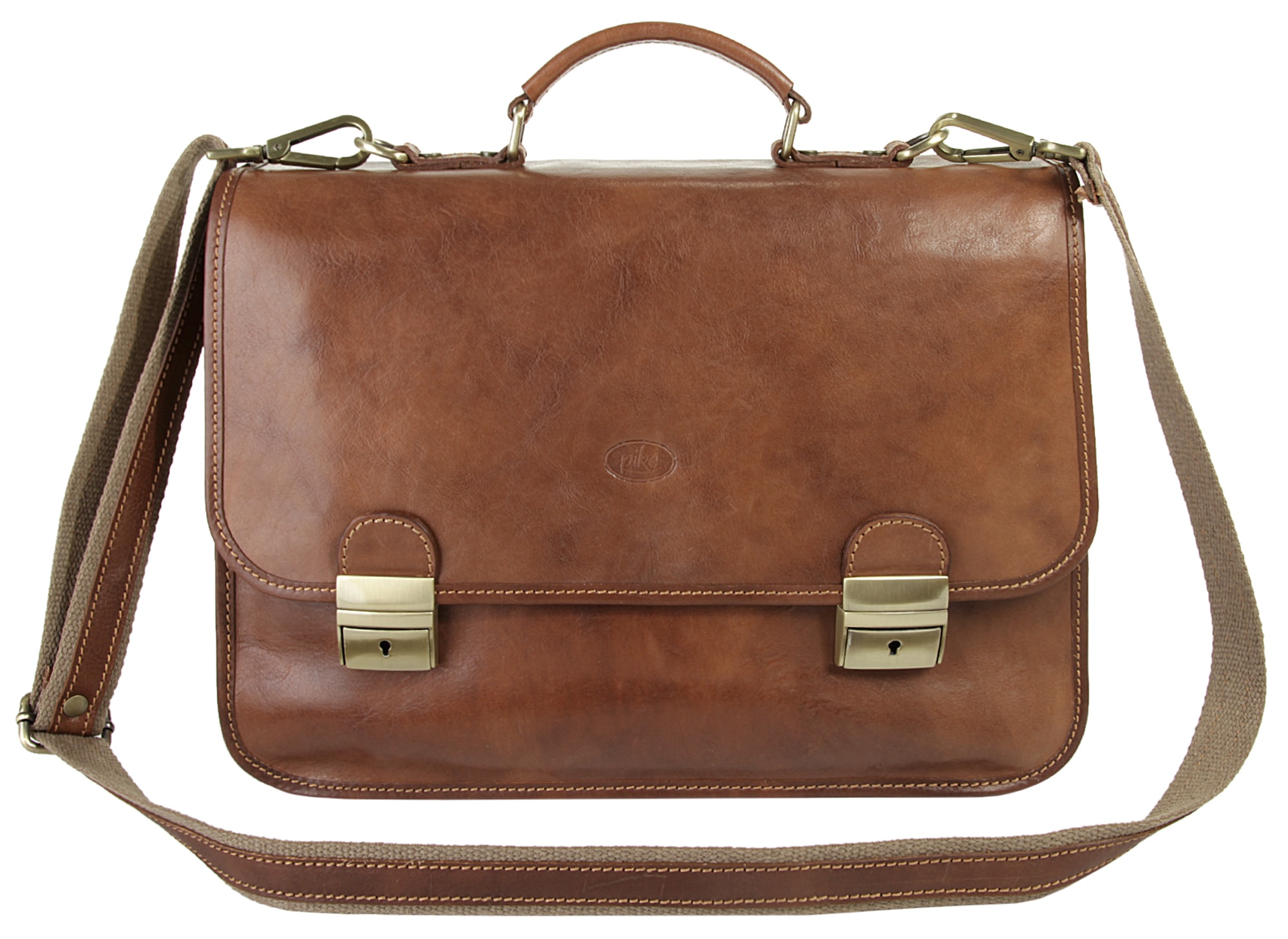 Piké Aktentasche echt Leder, Made in Italy