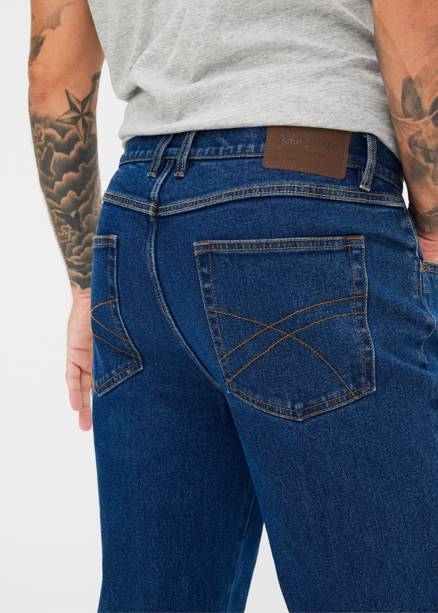 bonprix Gerade Jeans »Classic Fit Stretch-Jeans, Straight« klassische Passform, aus Baumwolle mit Elasthan