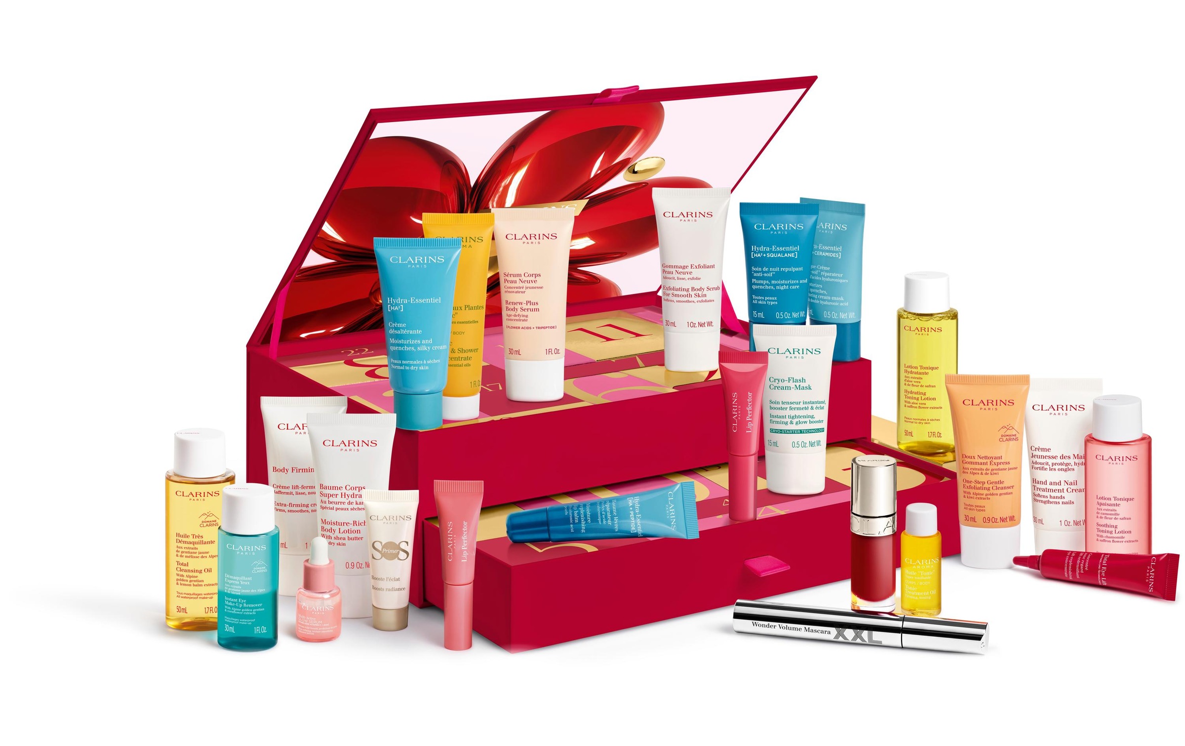 Clarins Calendrier de l'Avent pour les cosmétiques »Adventskalender 24 Türen, Pflege und Make-up«
