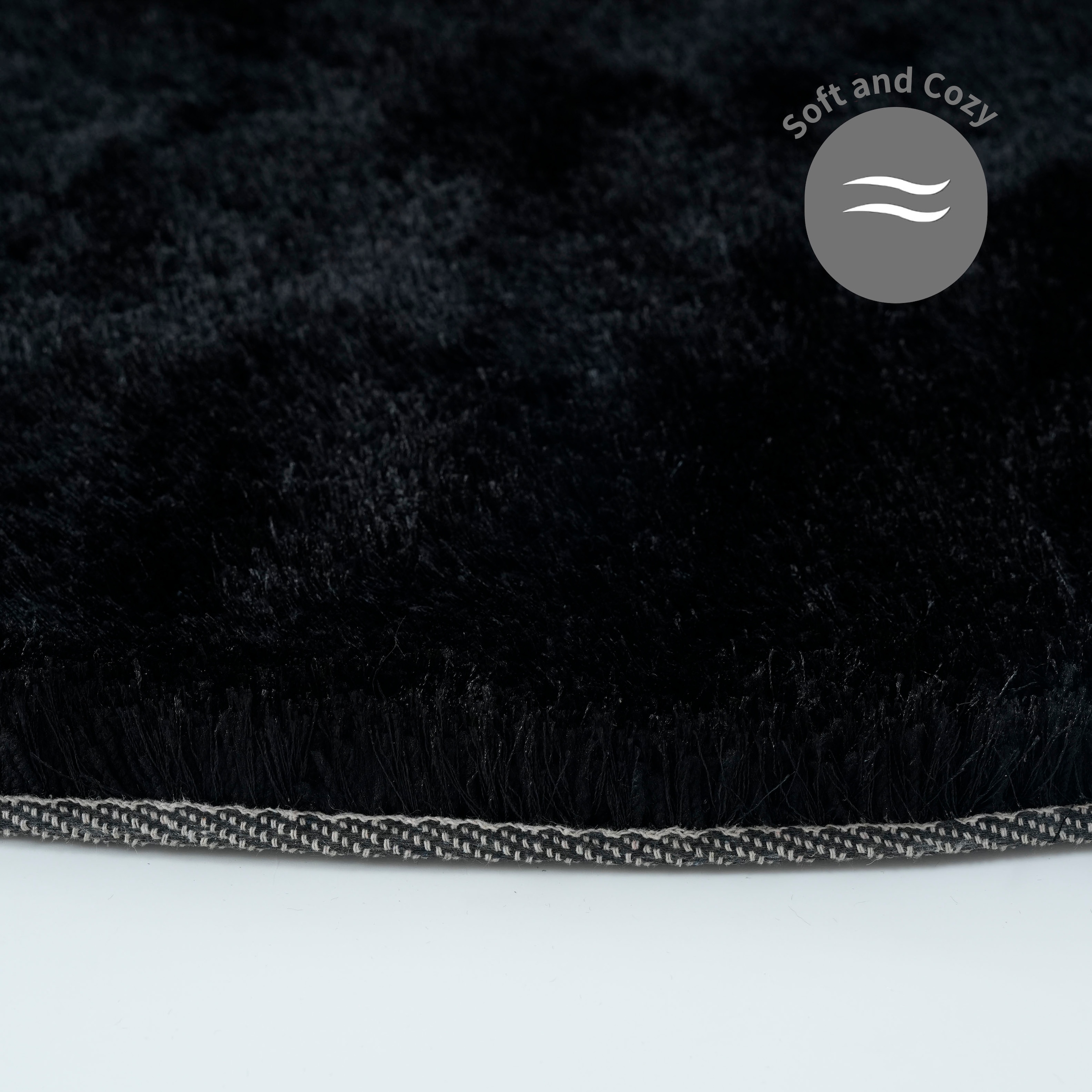 Bruno Banani Hochflor-Teppich »Dana Bean shape, besondere Form, weich, Mikrofaser Teppiche« U-förmig 30 mm Höhe organische Form, uni, Wohnzimmer, Schlafzimmer, Esszimmer