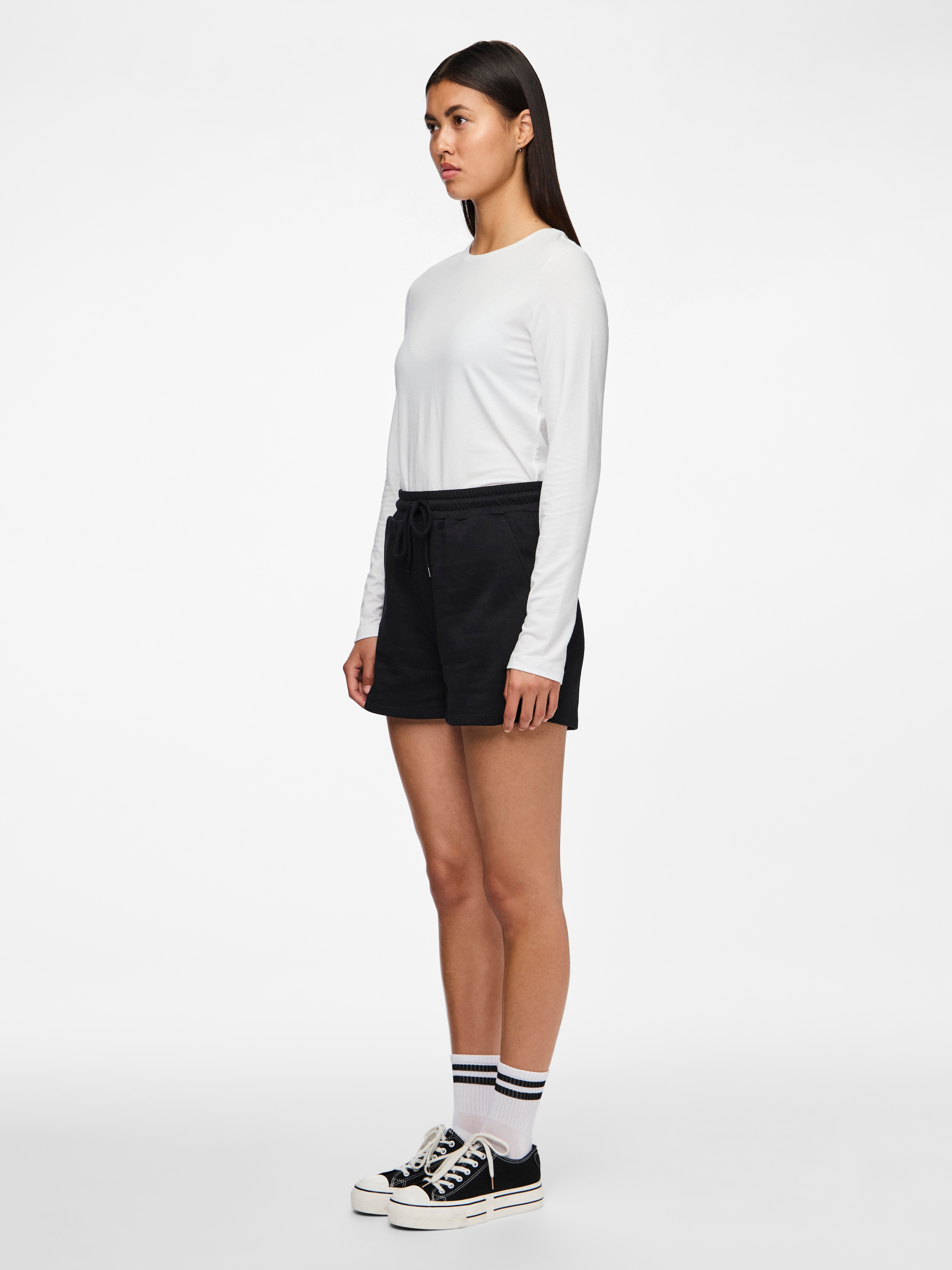 pieces Sweatshorts »PCCHILLI SUMMER HW SHORTS UB NOOS BC«  mélange coton, coupe régulière