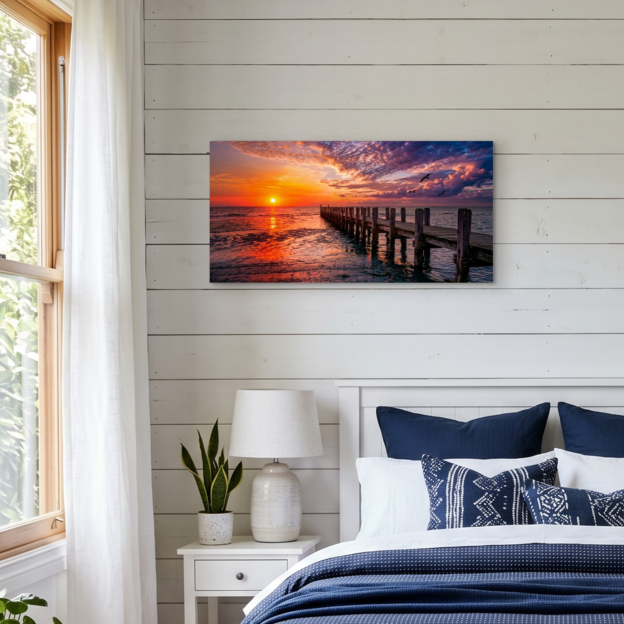 GOODproduct Leinwandbild »Steg mit Sonnenuntergang« Meer Bilder 1 Stk. tlg.