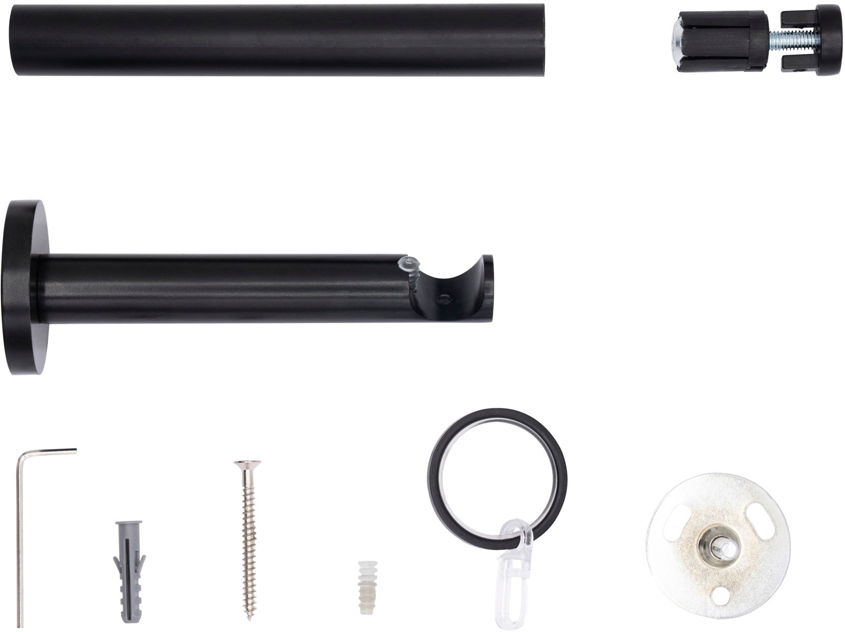 mydeco Tringle à rideaux »20mm Match Wandträger 12 cm« 1 läufig-läufig Fixmass