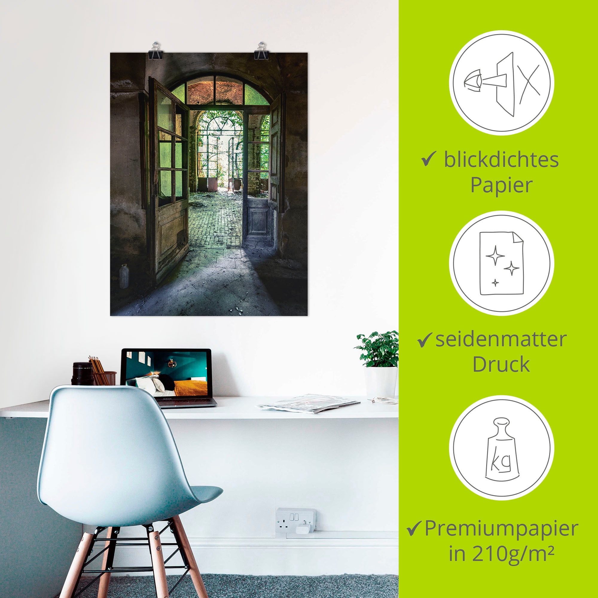 Artland Wandbild »Lost Place - alte Tür Fenster« Fenster & Türen 1 Stk. tlg. als Alubild, Leinwandbild, Poster in verschied. Grössen