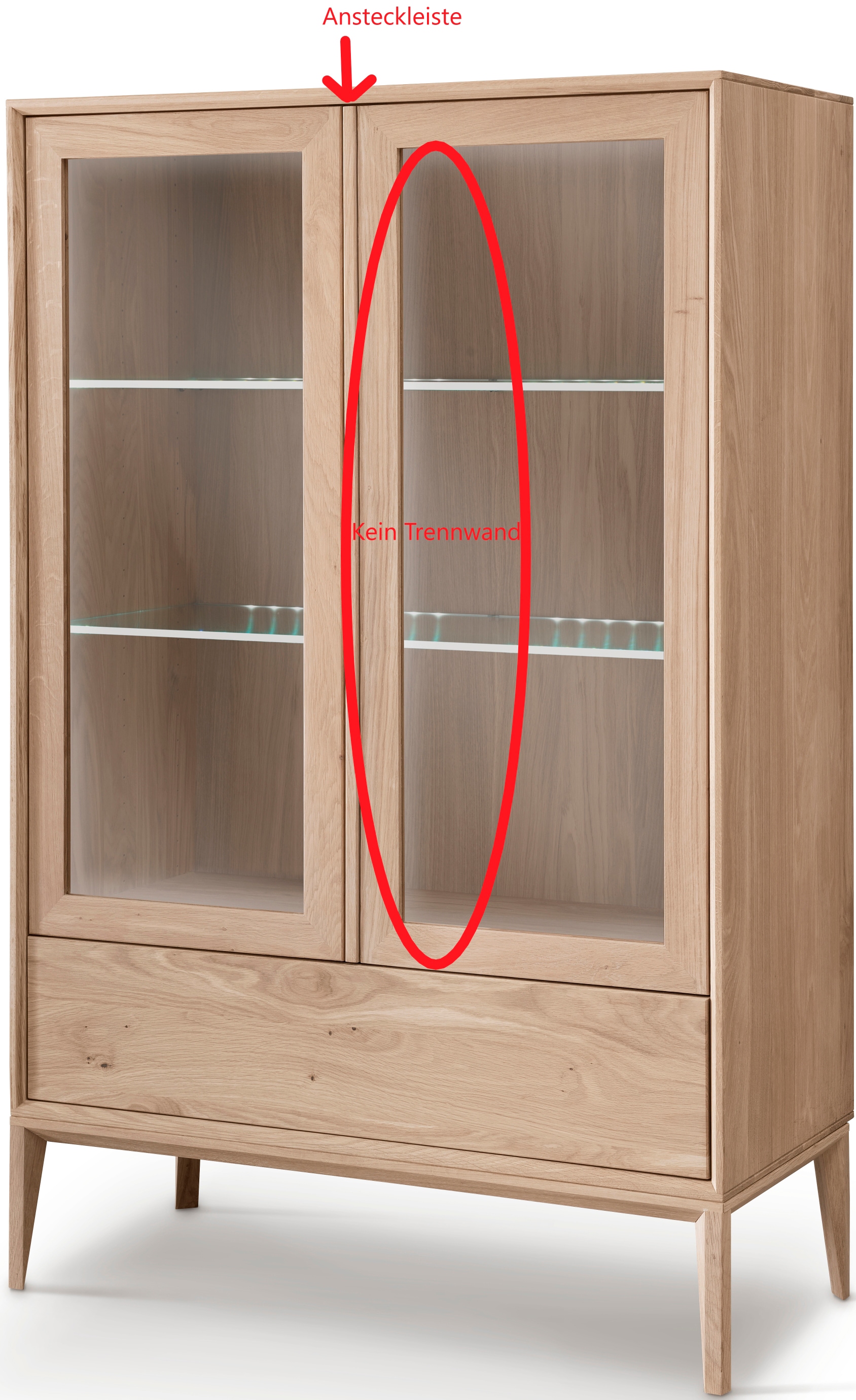 Home affaire Vitrines »Koda« inklusive Beleuchtung, verstellbare Glasböden