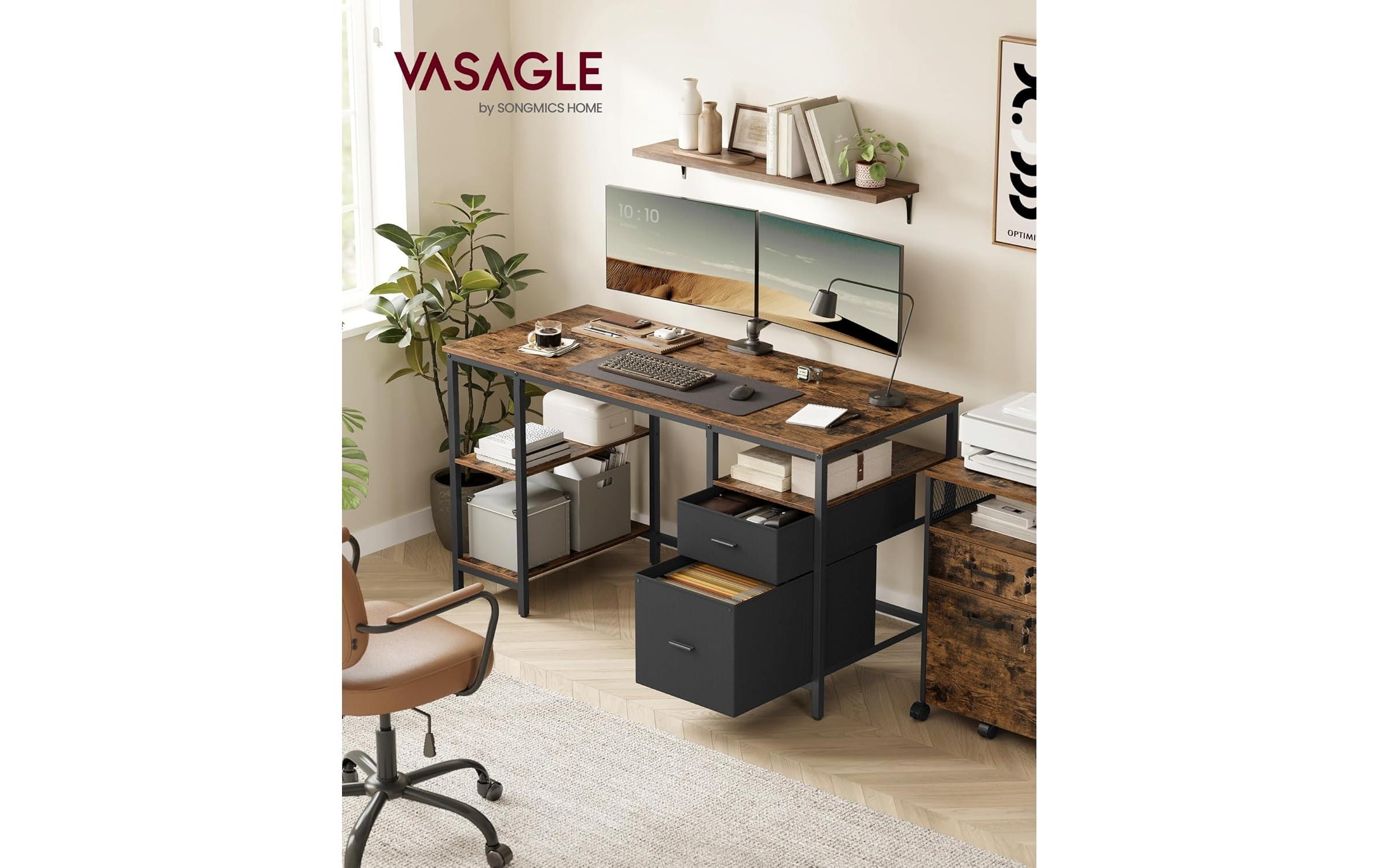 VASAGLE Bureau »140 x 60 cm, Rustikales«