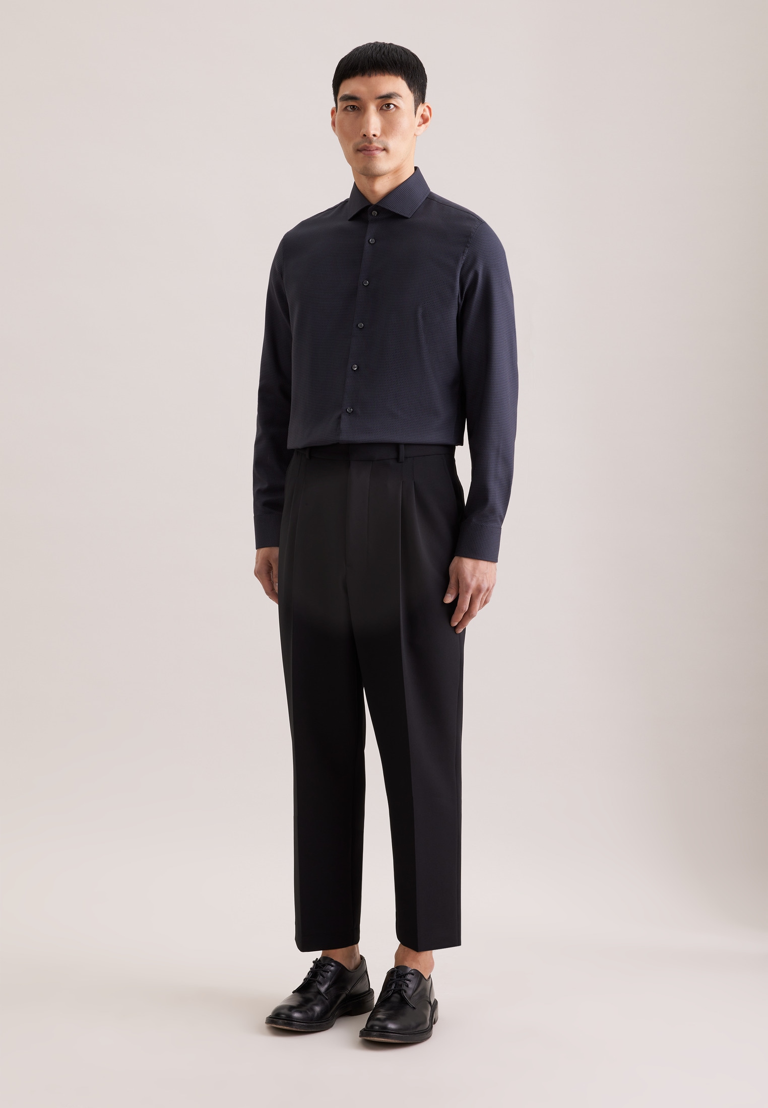 seidensticker Chemise d'affaires »Schwarze Rose« Slim 1/1 Kentkragen Struktur