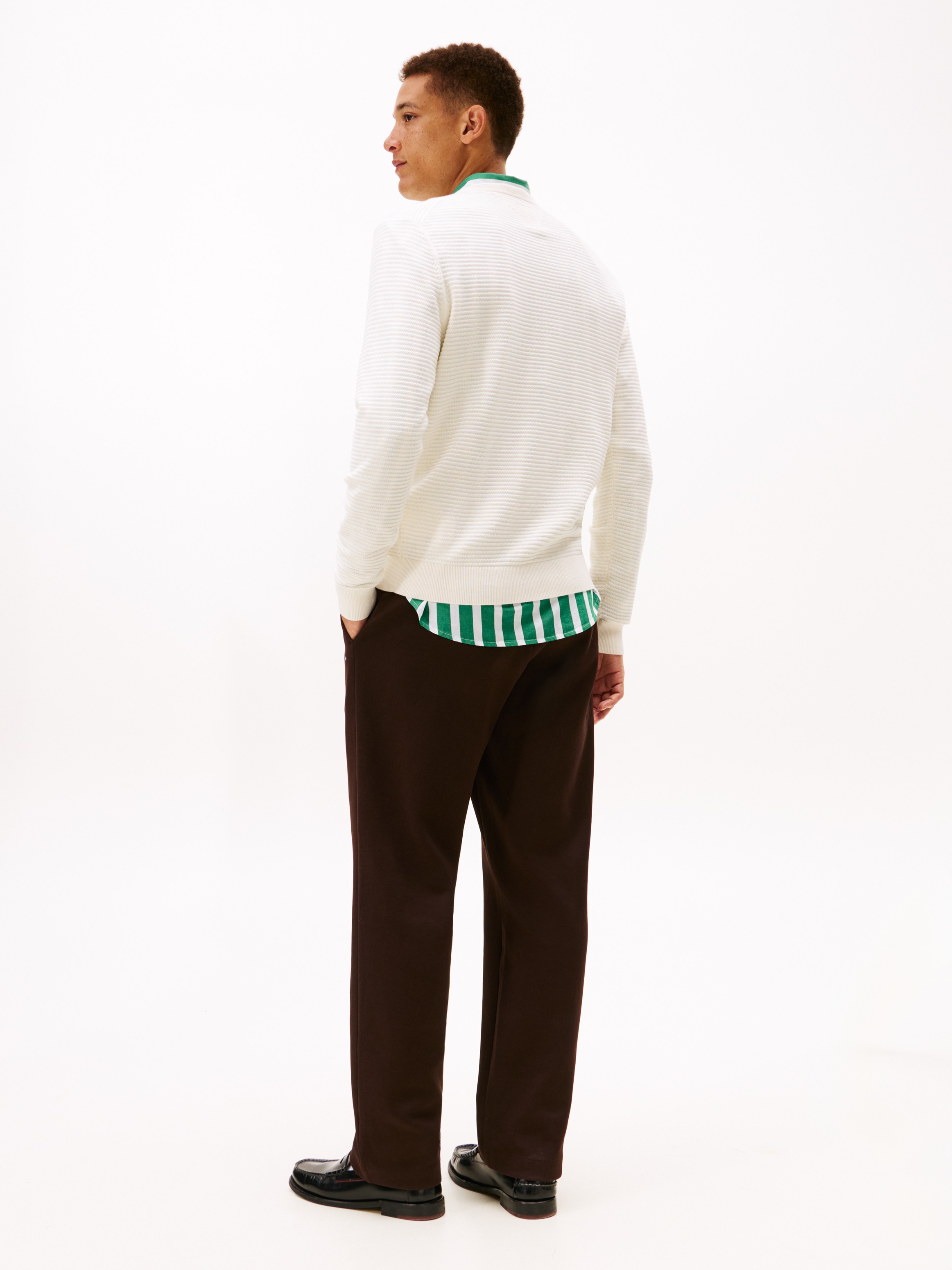 Tommy Hilfiger Pull à col rond »SEASONAL STRUCTURE« avec structure, encolure ronde, coupe régulière