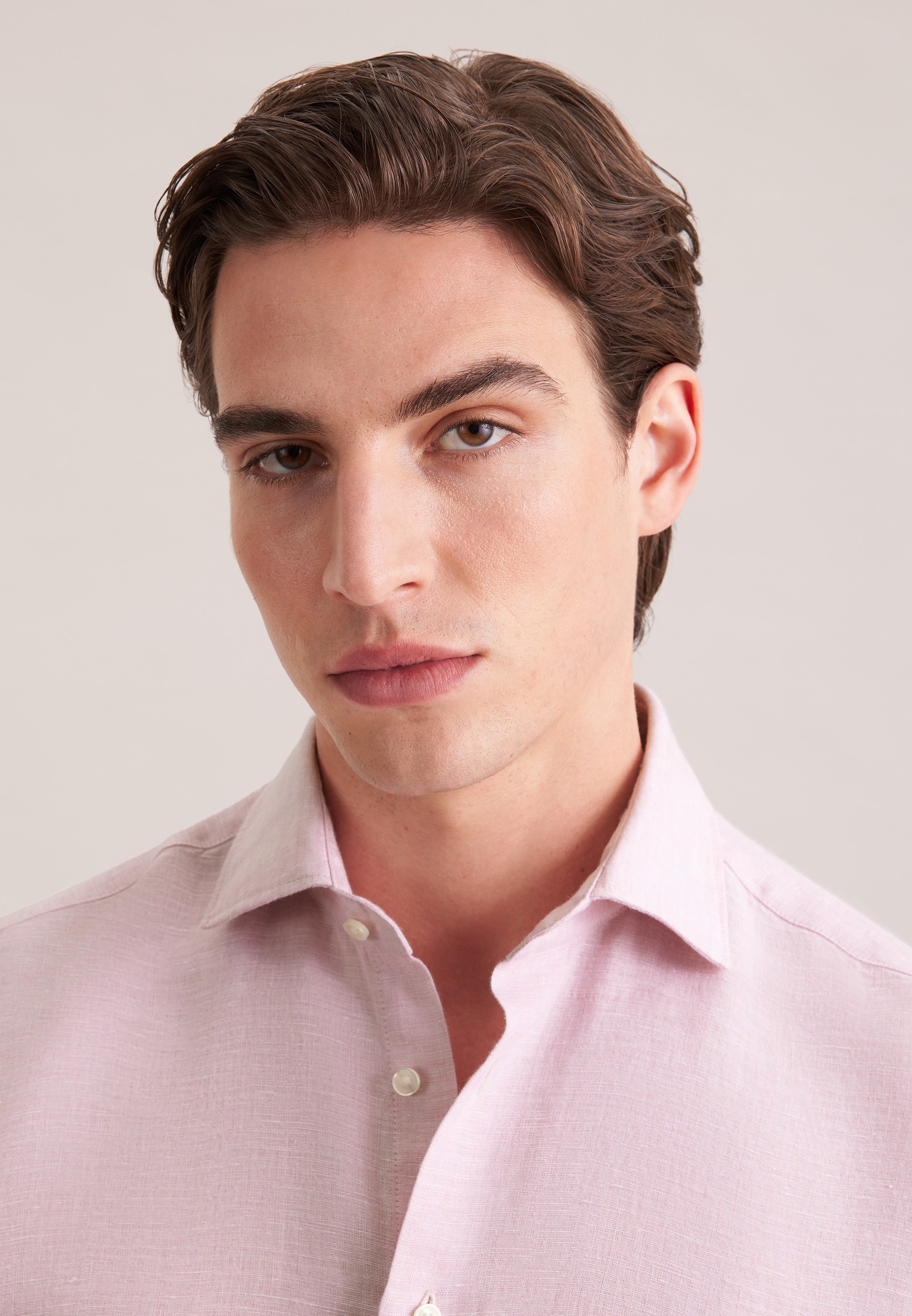 seidensticker Chemise en lin »Schwarze Rose« col Kent 1/2 Regular uni