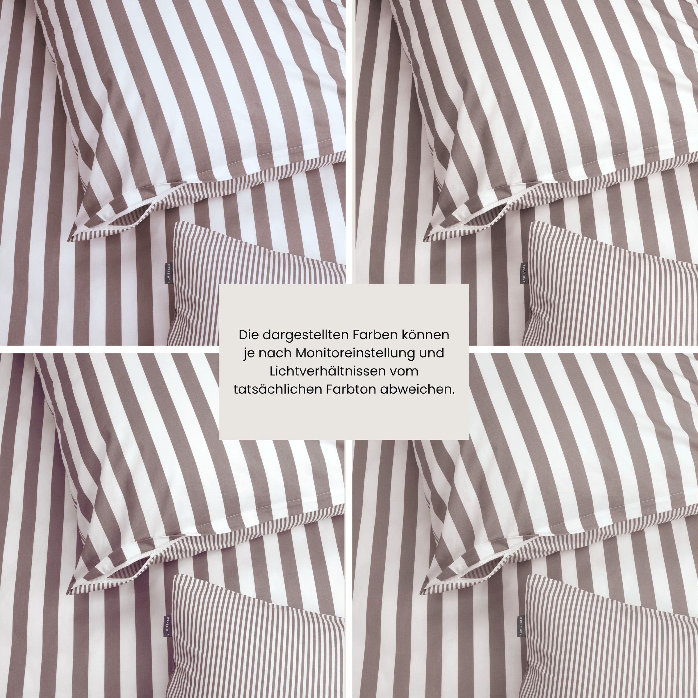 Schiesser Linge de lit réversible »Marie aus weicher Baumwolle und Streifen Allover« 2 cuis OEKO-TEX® MADE IN GREEN
