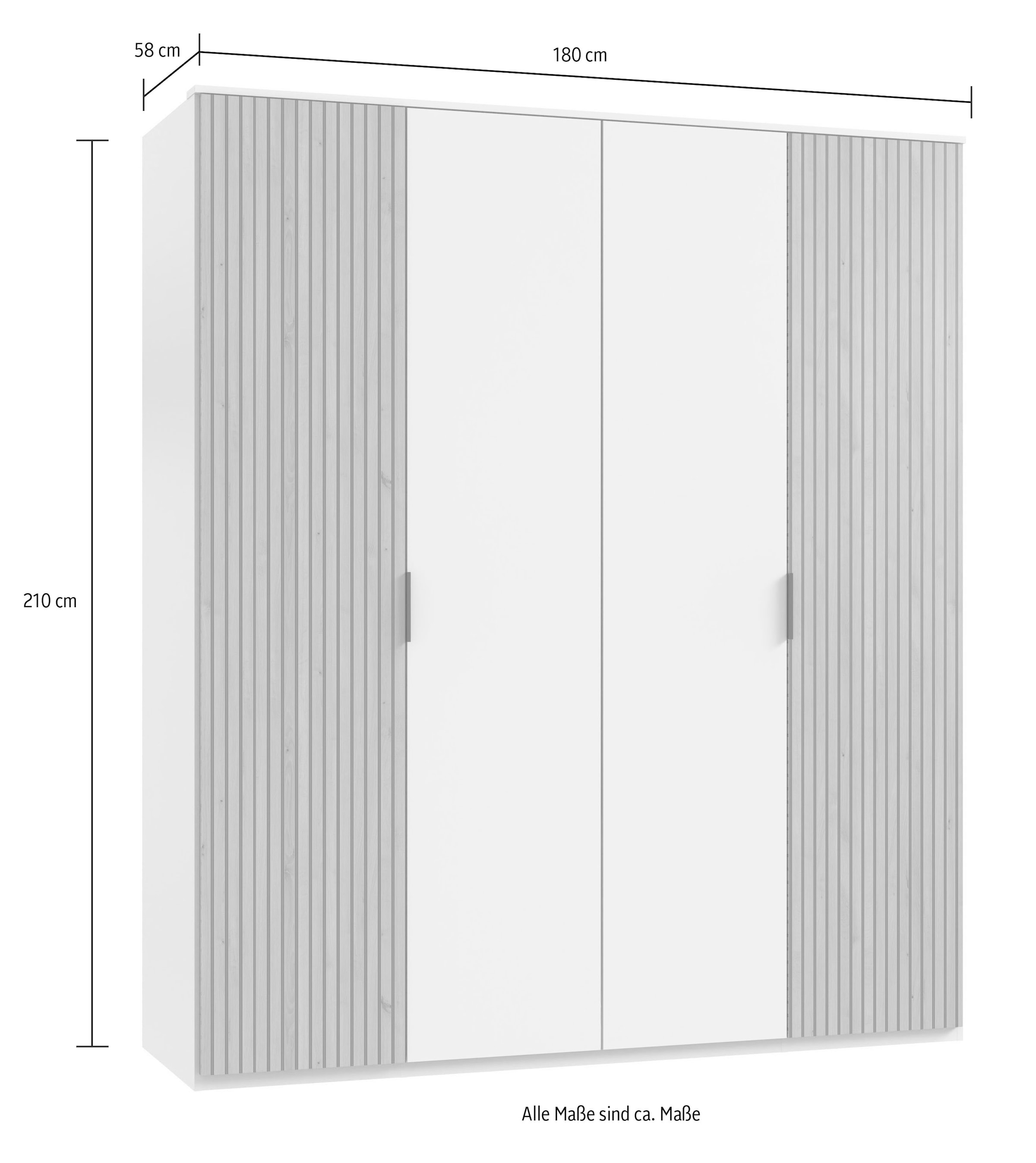Wimex Drehtürenschrank »Tunis« inklusive Kranzleiste, Türen in Lamellen Optik