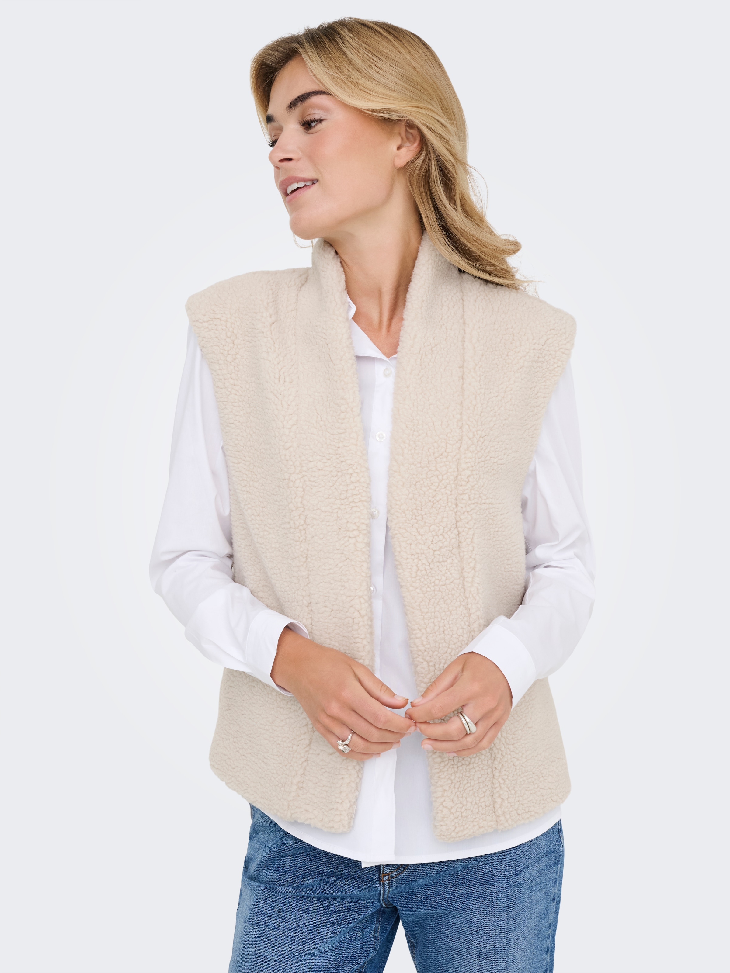 JDY Gilet en imitation fourrure »JDYBIRDY LIFE TEDDY OPEN VEST OTW NOOS«
