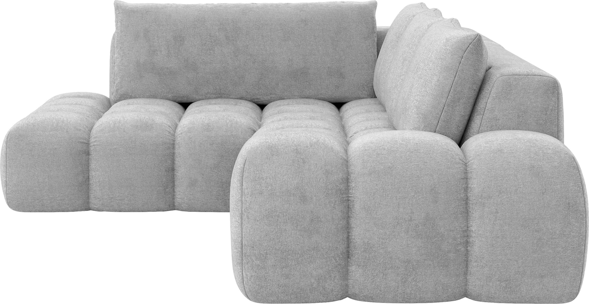 GOODproduct Ecksofa »AZITA L-Form, XXL 352 cm Designsofa in Bubble-Opitk« lose Rückenkissen, traumhafte Steppung