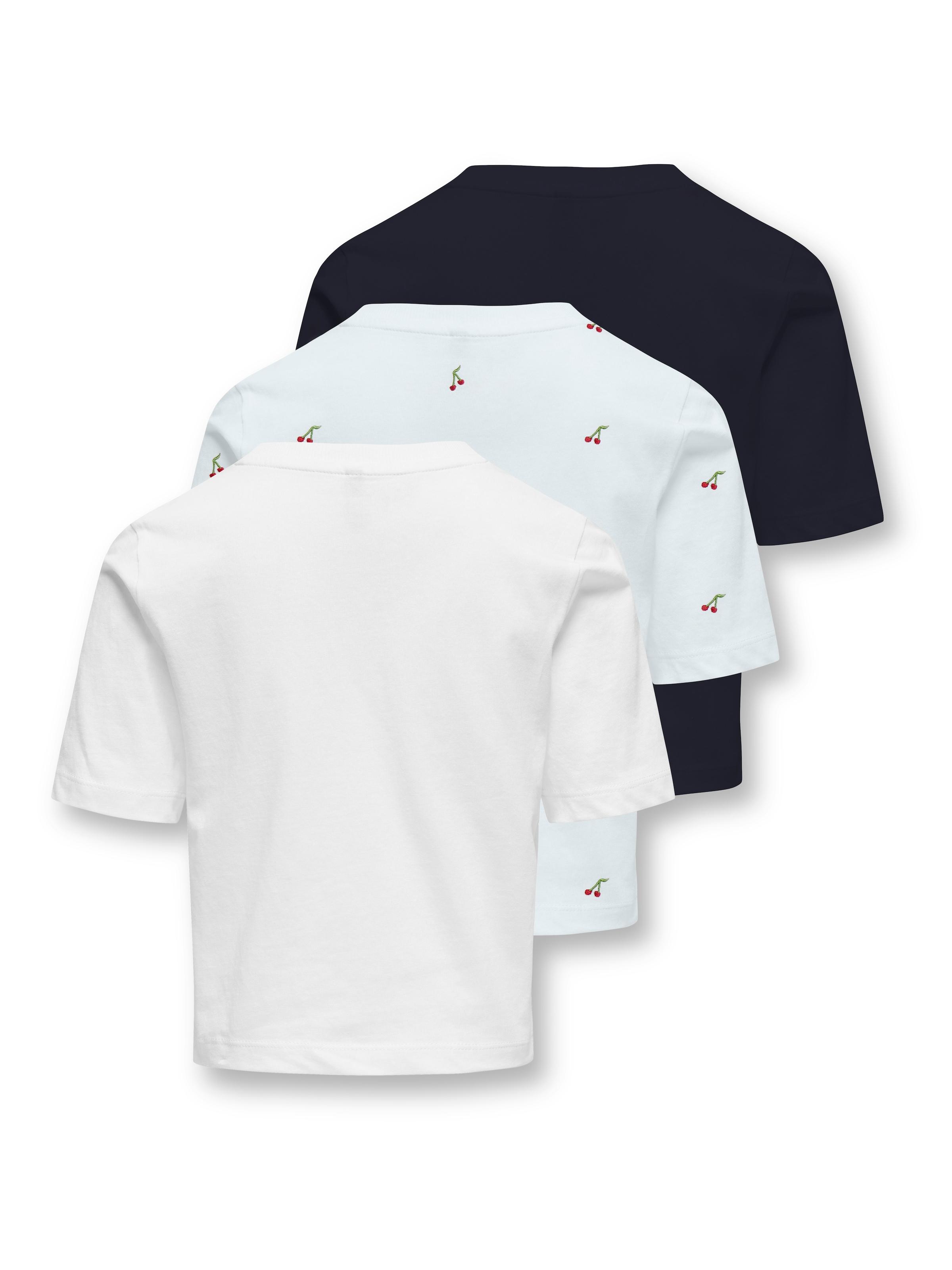 KIDS ONLY T-shirt »KOGREX KETTY S/S TOP AOP JRS 3-PACK« Packung, 3 2x mit Brustmotiv und 1x Alloverprint