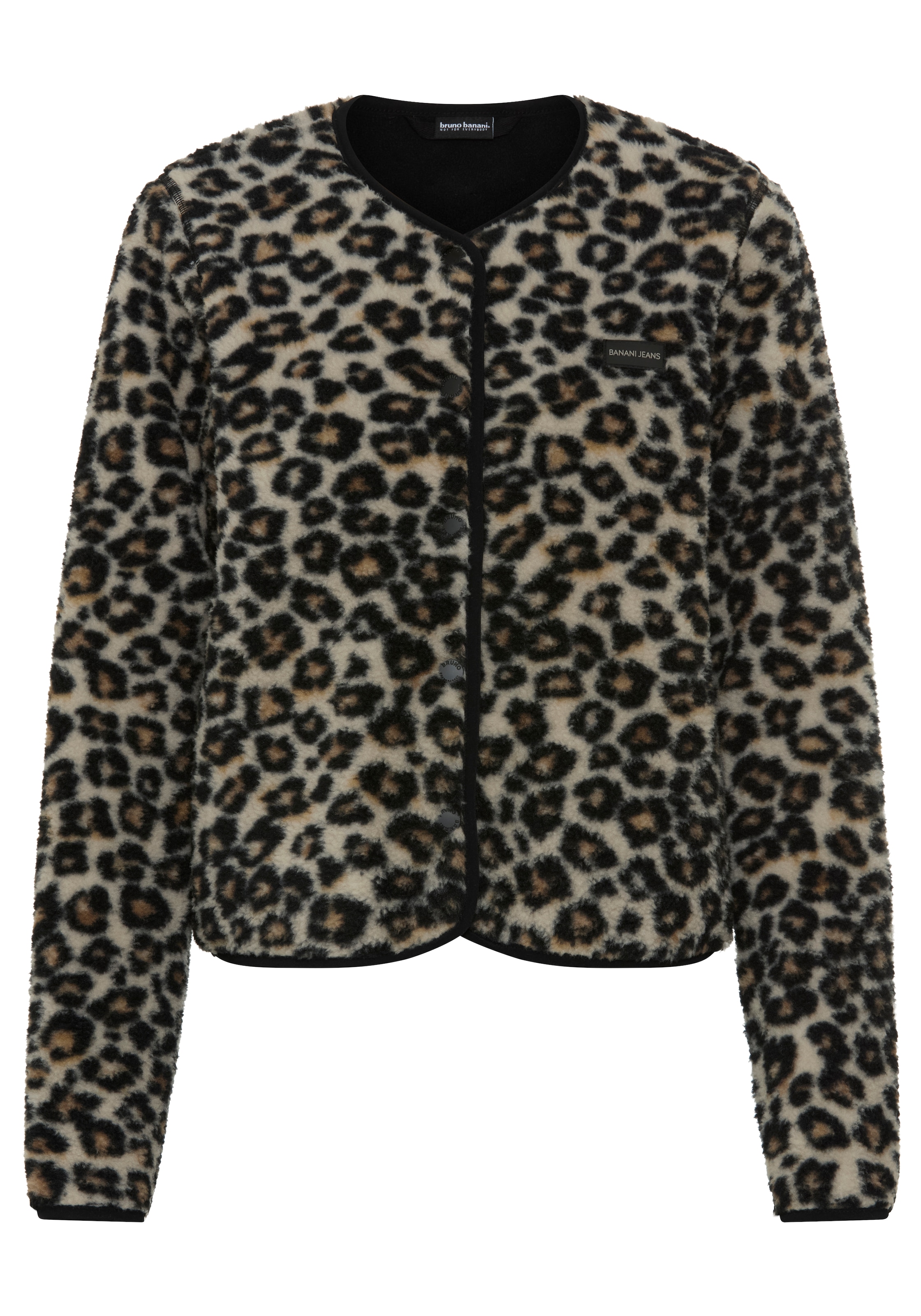 Bruno Banani Veste polaire polaire teddy duveteuse avec boutons imprimés