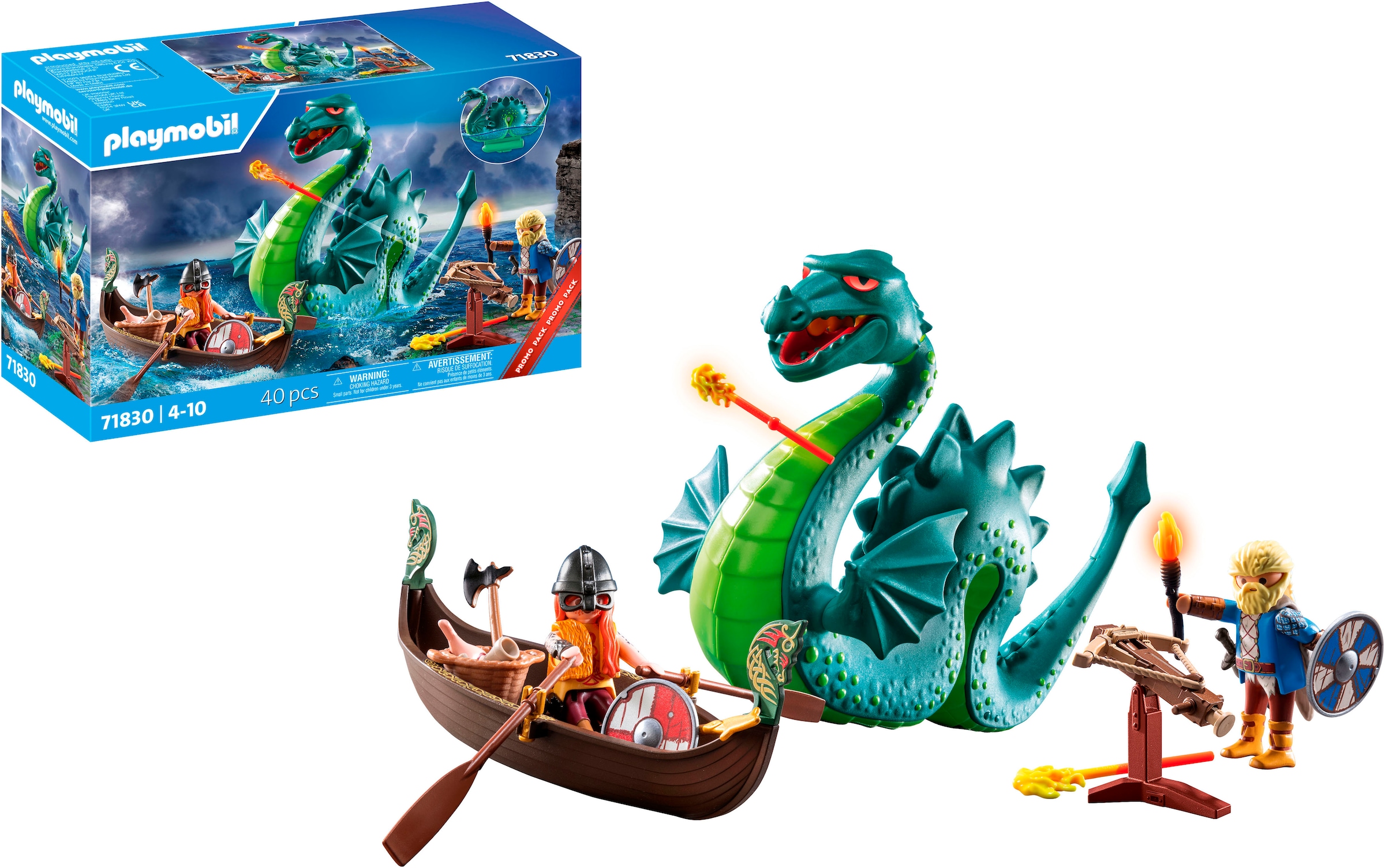 Playmobil® Jeu de construction »Wikinger mit Seeungeheuer (71830), Playmobil History« Made in Europe