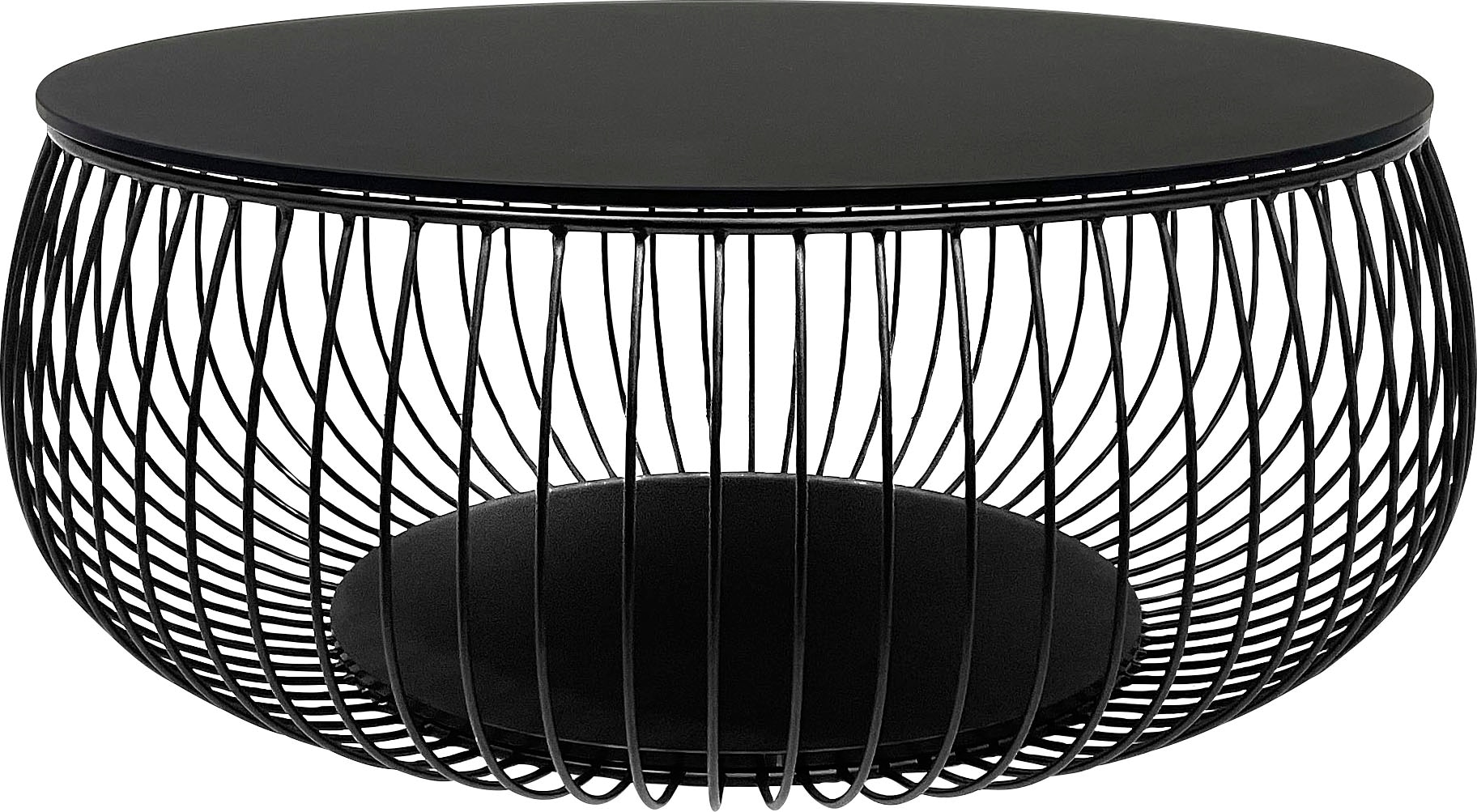 SalesFever Couchtisch »Coffeetable Wohnzimmertisch im minimalistischen Stil« 10 mm starke Klarglasplatte mit Marmordruck