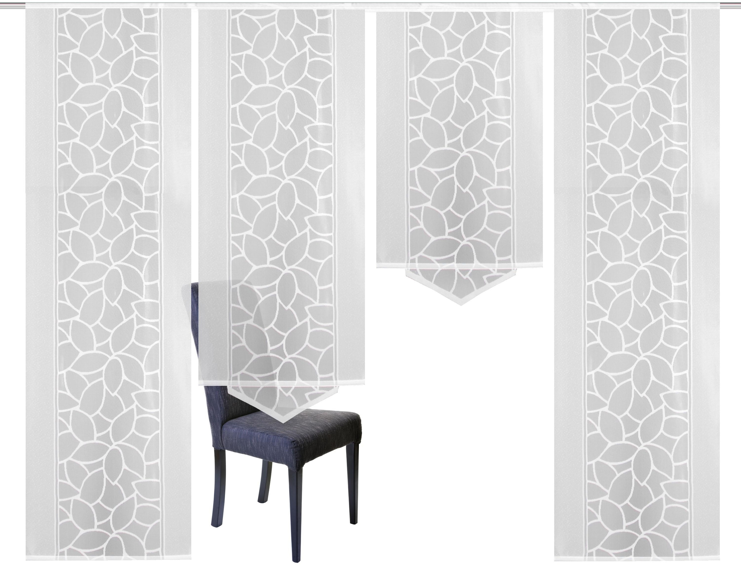 HOME WOHNIDEEN Rideau coulissant »JENNA« Velcro 4 cuis tlg. Schiebevorhang Jacquard Set