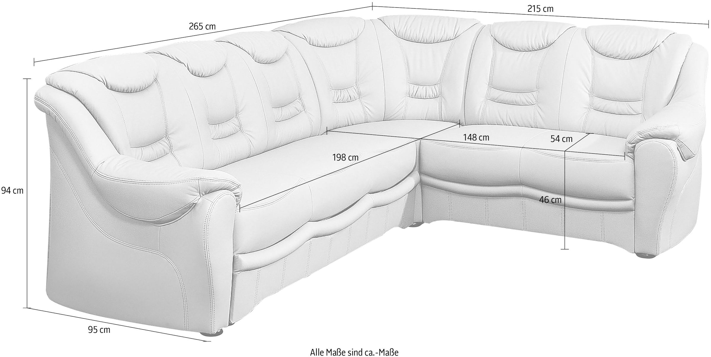 sit&more Ecksofa »Bansin L-Form« wahlweise mit Bettfunktion