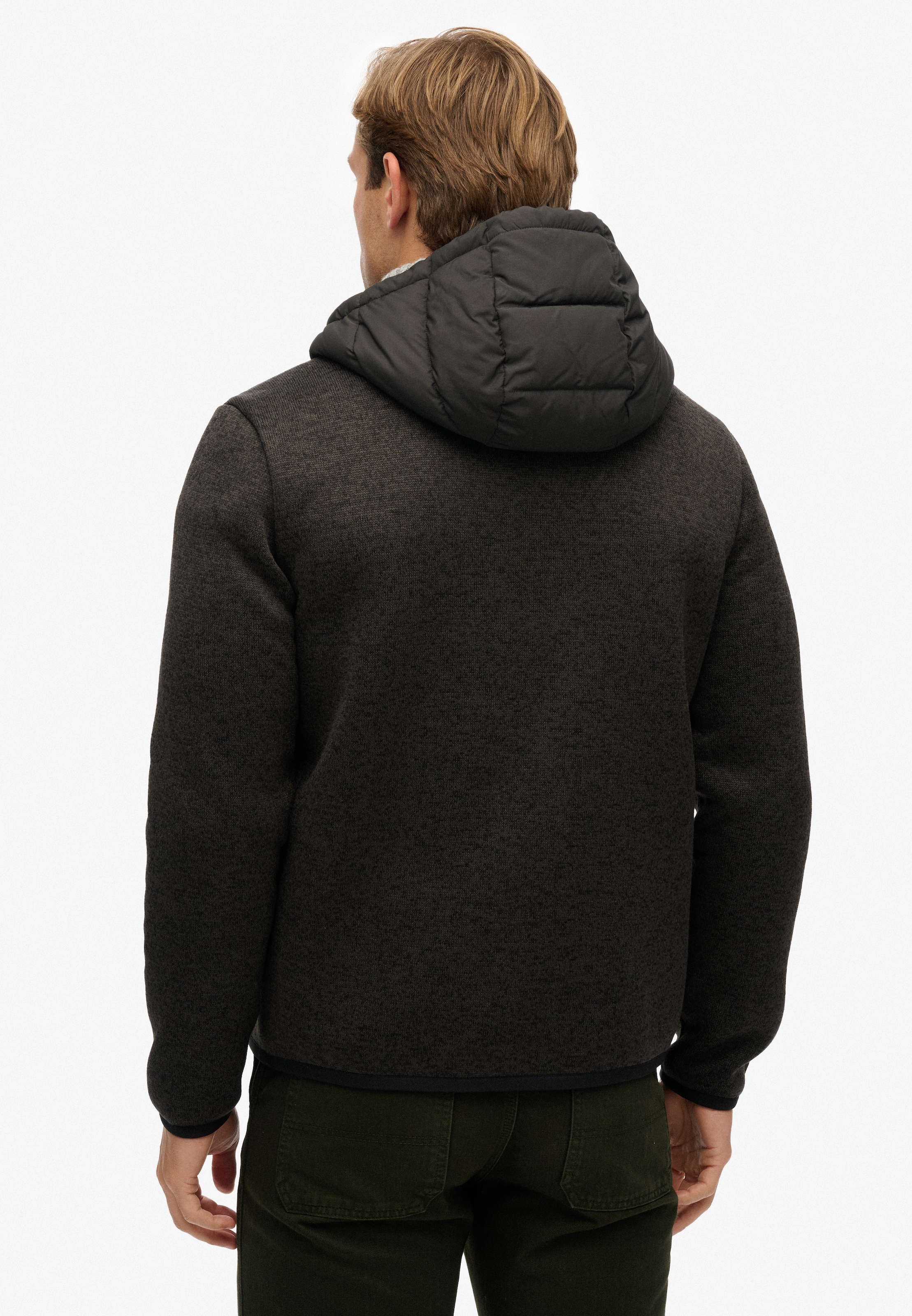 Superdry Steppjacke »HOODED STORM KNIT HYBRID JKT« mit Kapuze