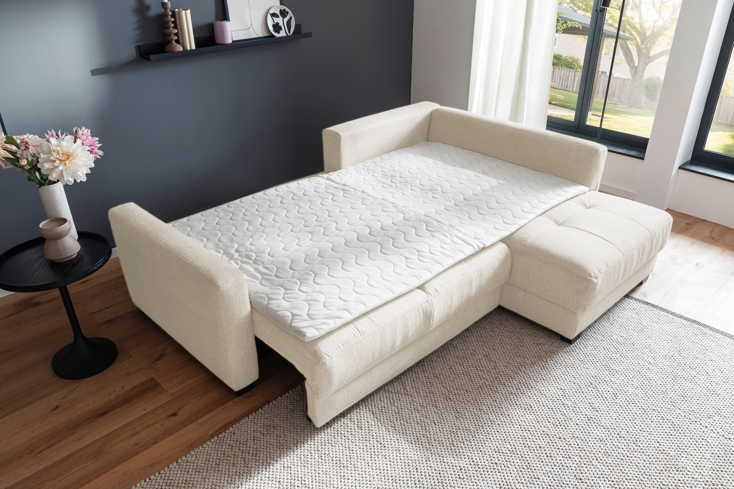 Mr. Couch Canapé d'angle »Pierre, L-Form mit BoxSpring« Mit Boxpring-Taschenfederkern