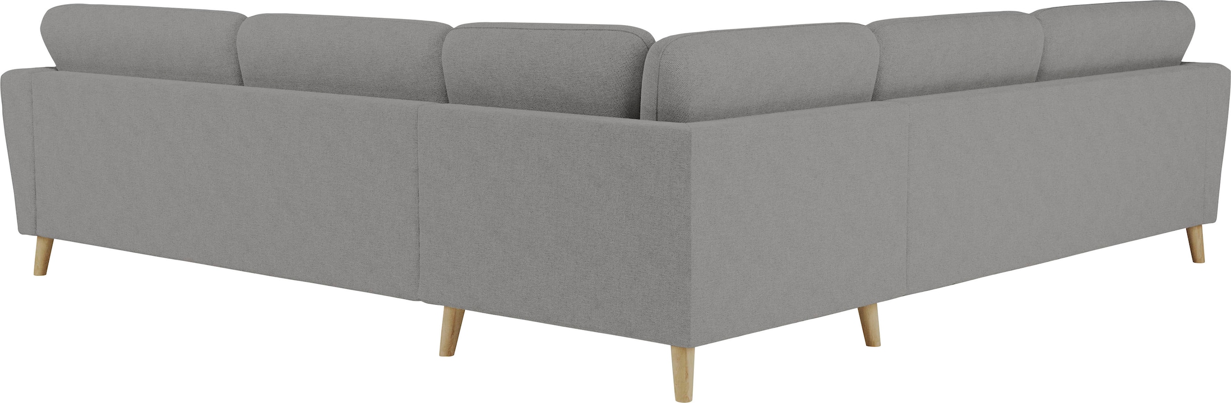 Home affaire Ecksofa »MARSEILLE 278/278 cm, L-Form, Webstoff, Flachgewebe, Filzoptik« gleichschenklig, Massivholzbeine, Landhausstil, Wellenunterfederung