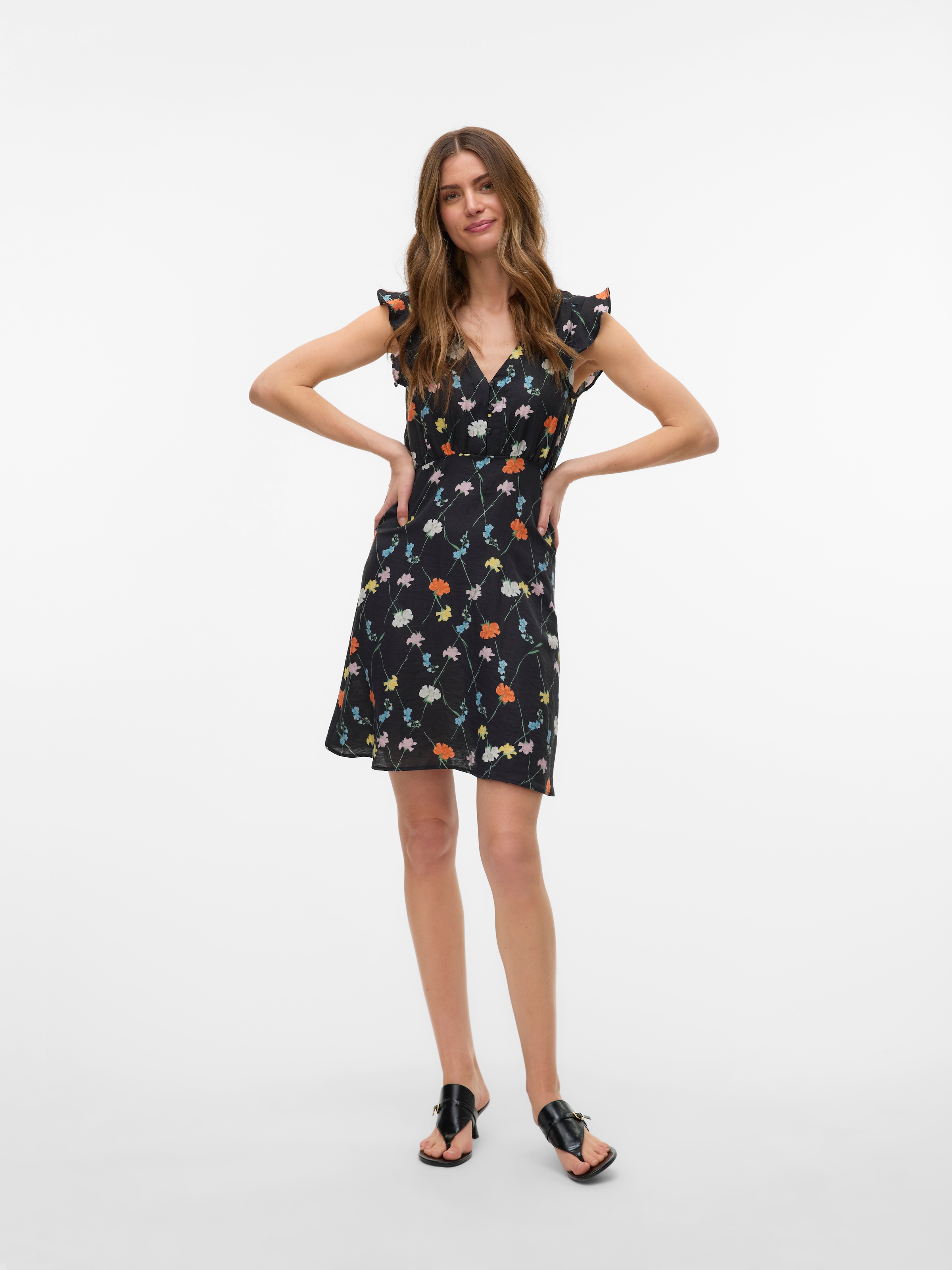 Vero Moda Maxikleid »VMFLORA OLGA CS SHORT DRESS WVN GA« Sommerkleid,