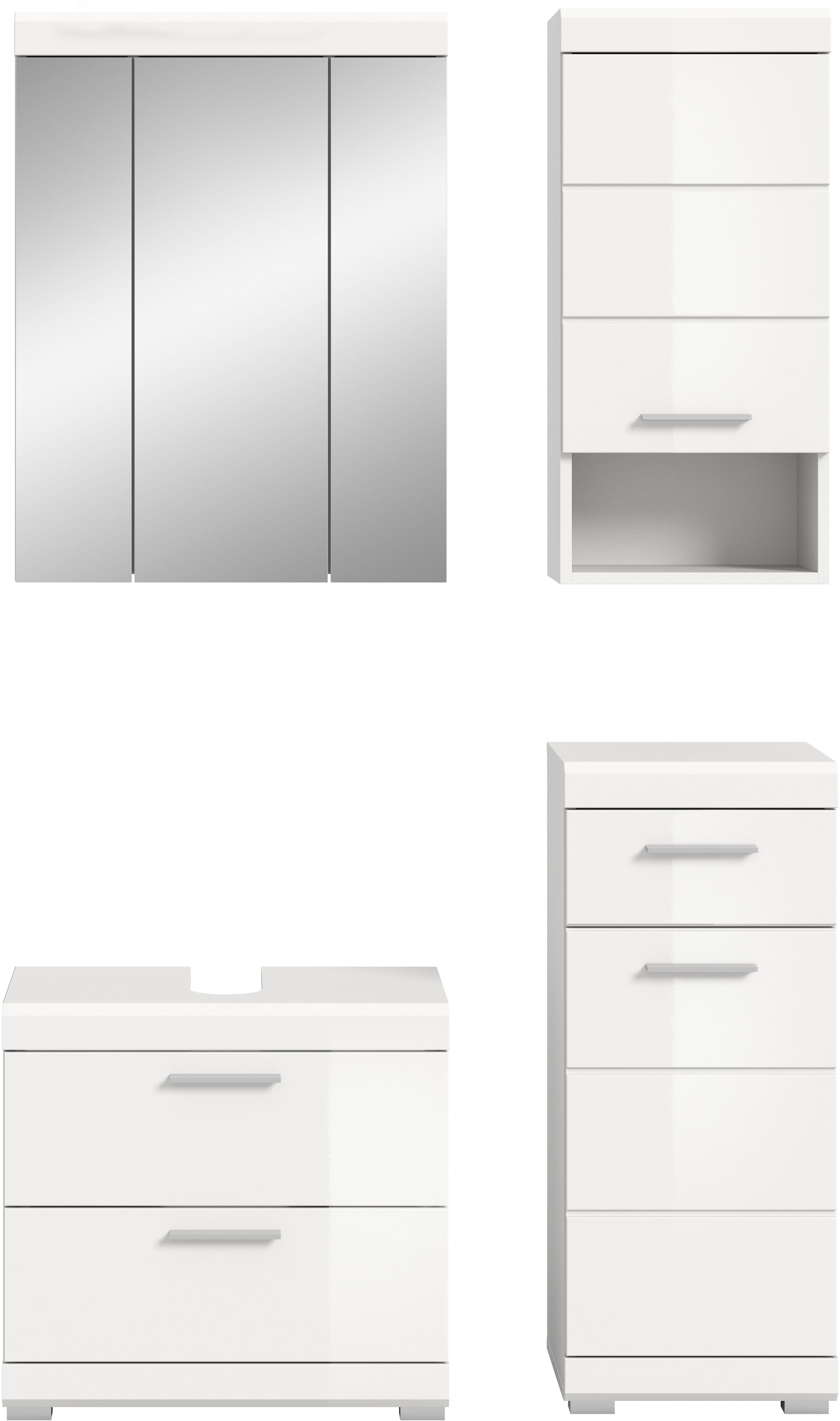 welltime Badmöbel-Set »Siena, 4 teilig, bestehend aus:« Set, TOPSELLER!, 4 Stk. tlg.