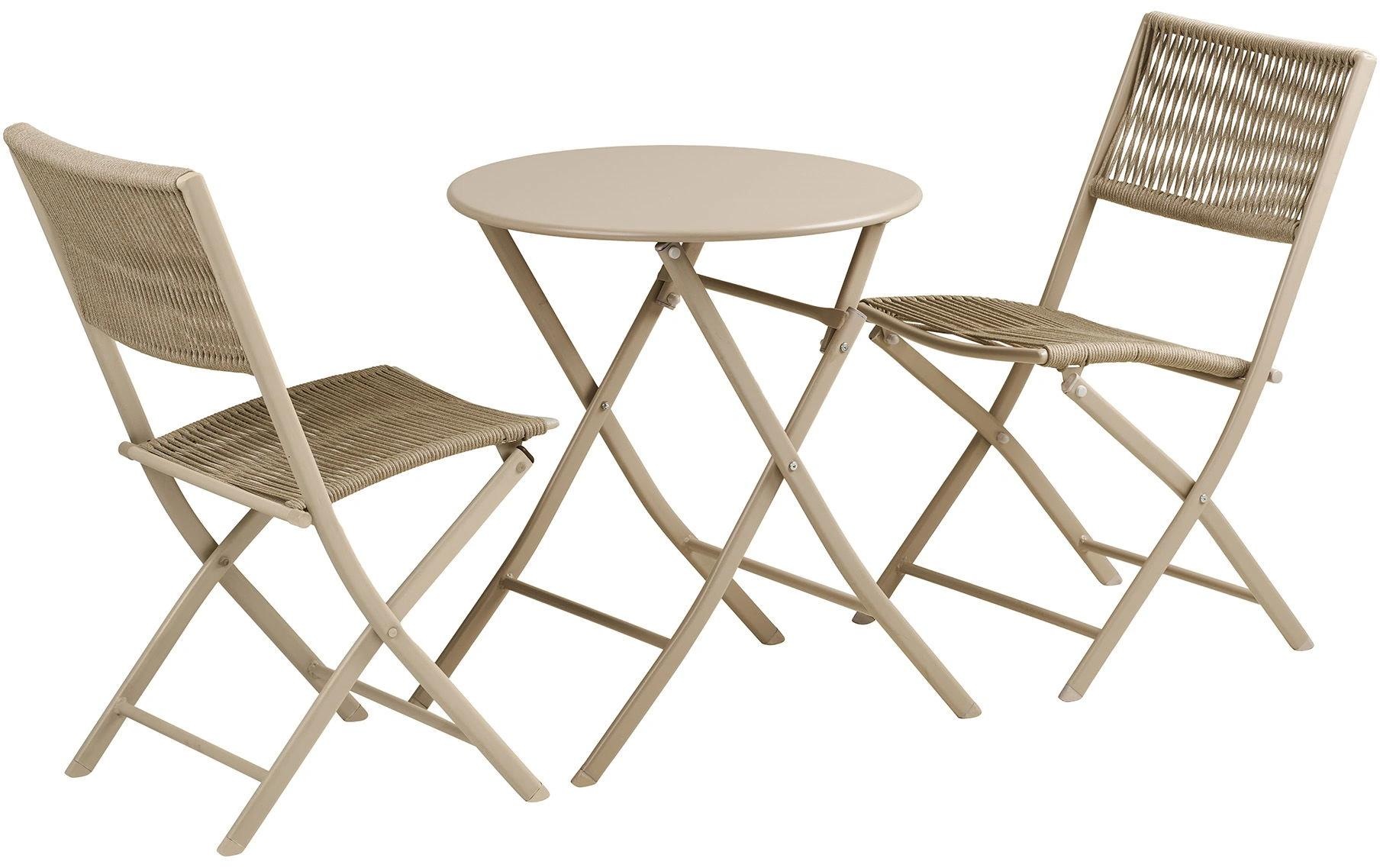 House Nordic Garten-Essgruppe »Arcas Taupe« 3-teiliges Gartenmöbel-Set mit Tisch und Stühlen