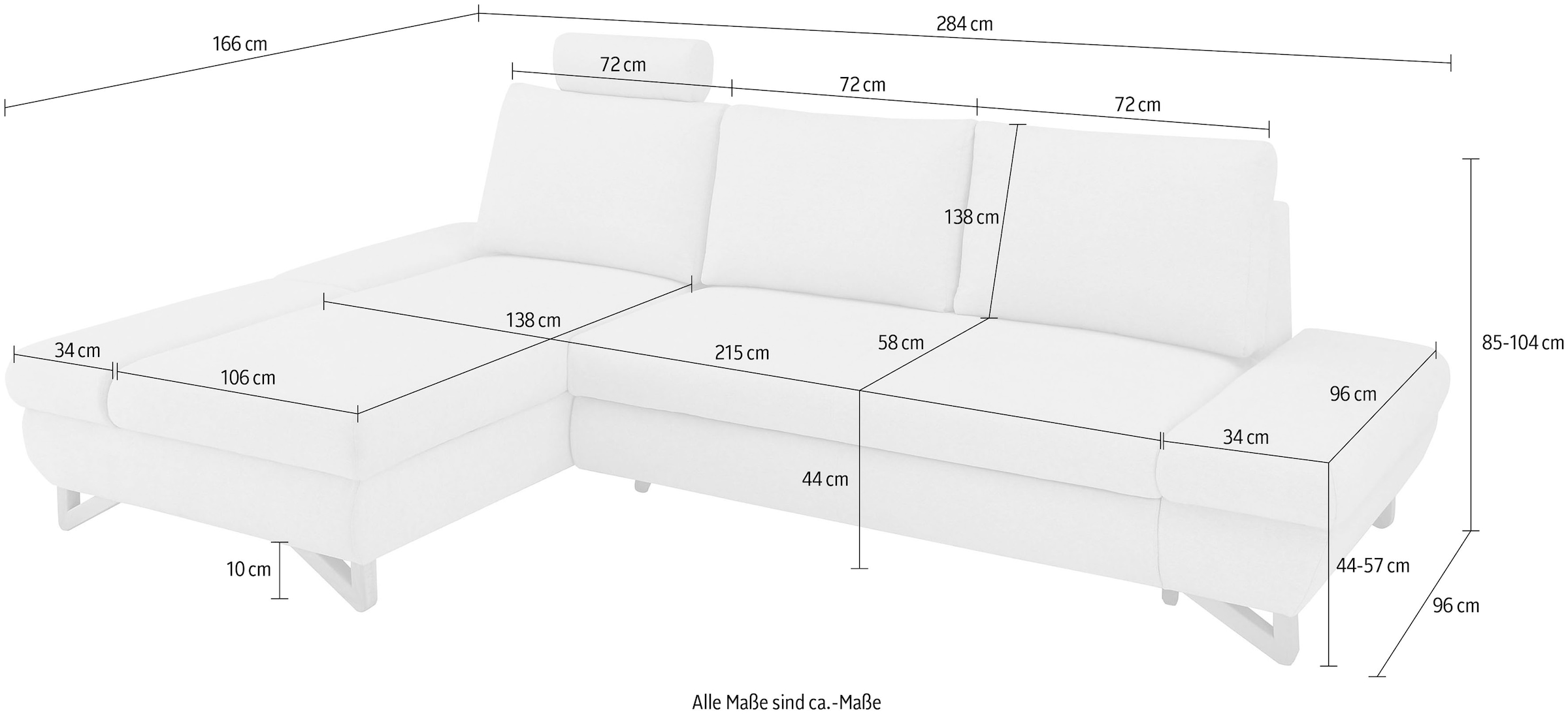 Home affaire Canapé-lit »City/Giron« komfortable Bettfunktion (Liegefläche 245 x 138 cm), sowie Bettkasten