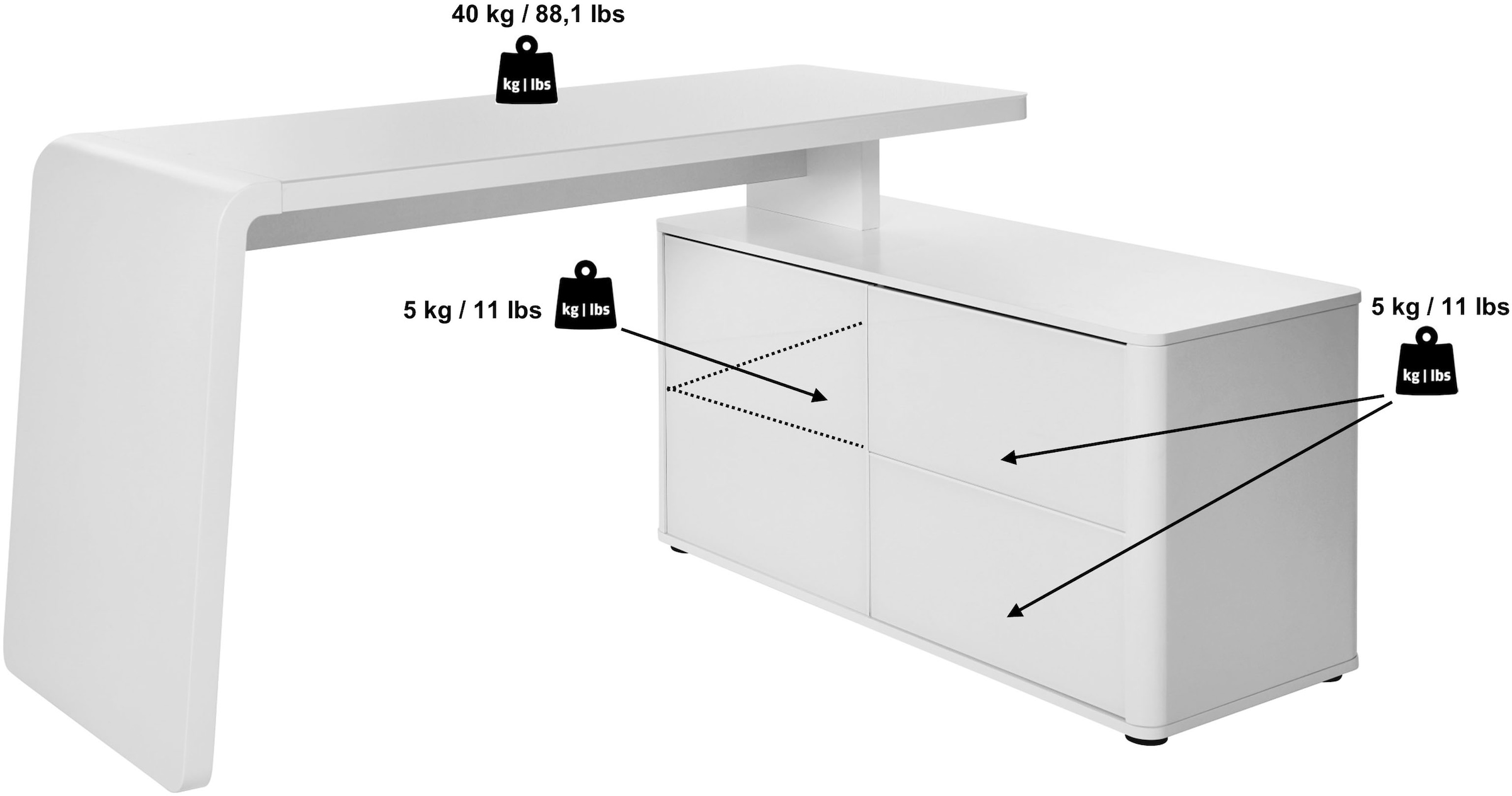 Jahnke Bureau d'angle »CSL 465«