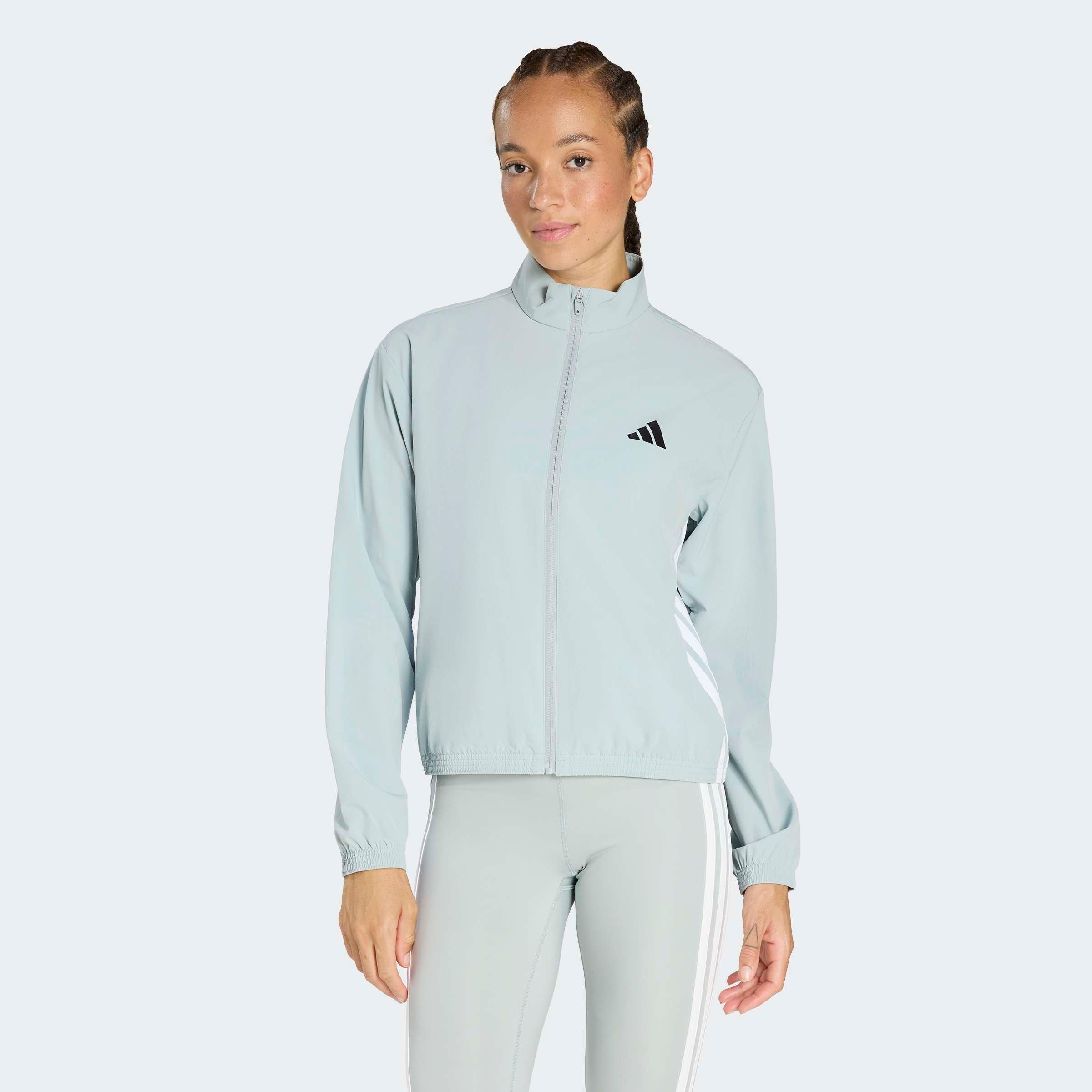 adidas Performance Rollkragenpullover »TRAIN ESSENTIALS 3-STREIFEN WOVEN WARM-UP« mit Elasthan-Anteil, leichtes Tragegefühl