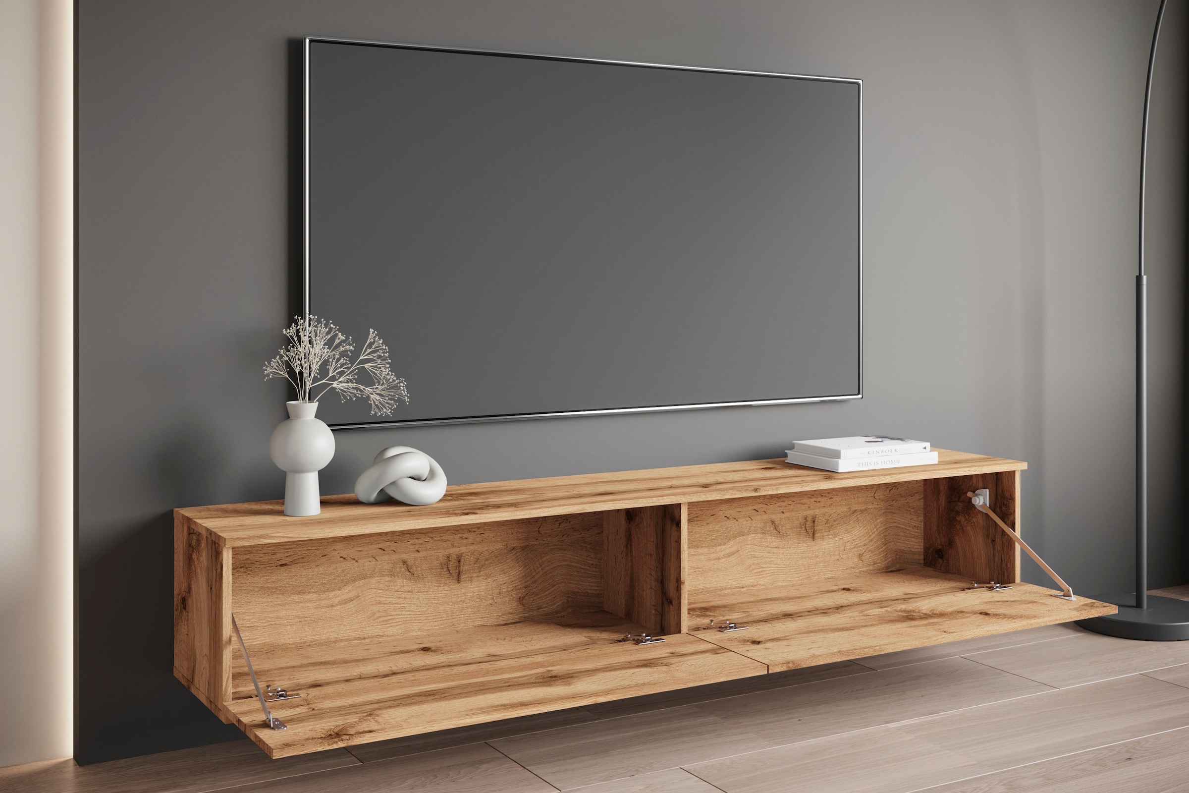GOODproduct Lowboard »Kenia« 1 Stk. tlg. 2 Klappen – flexibel hängend oder stehend montierbar