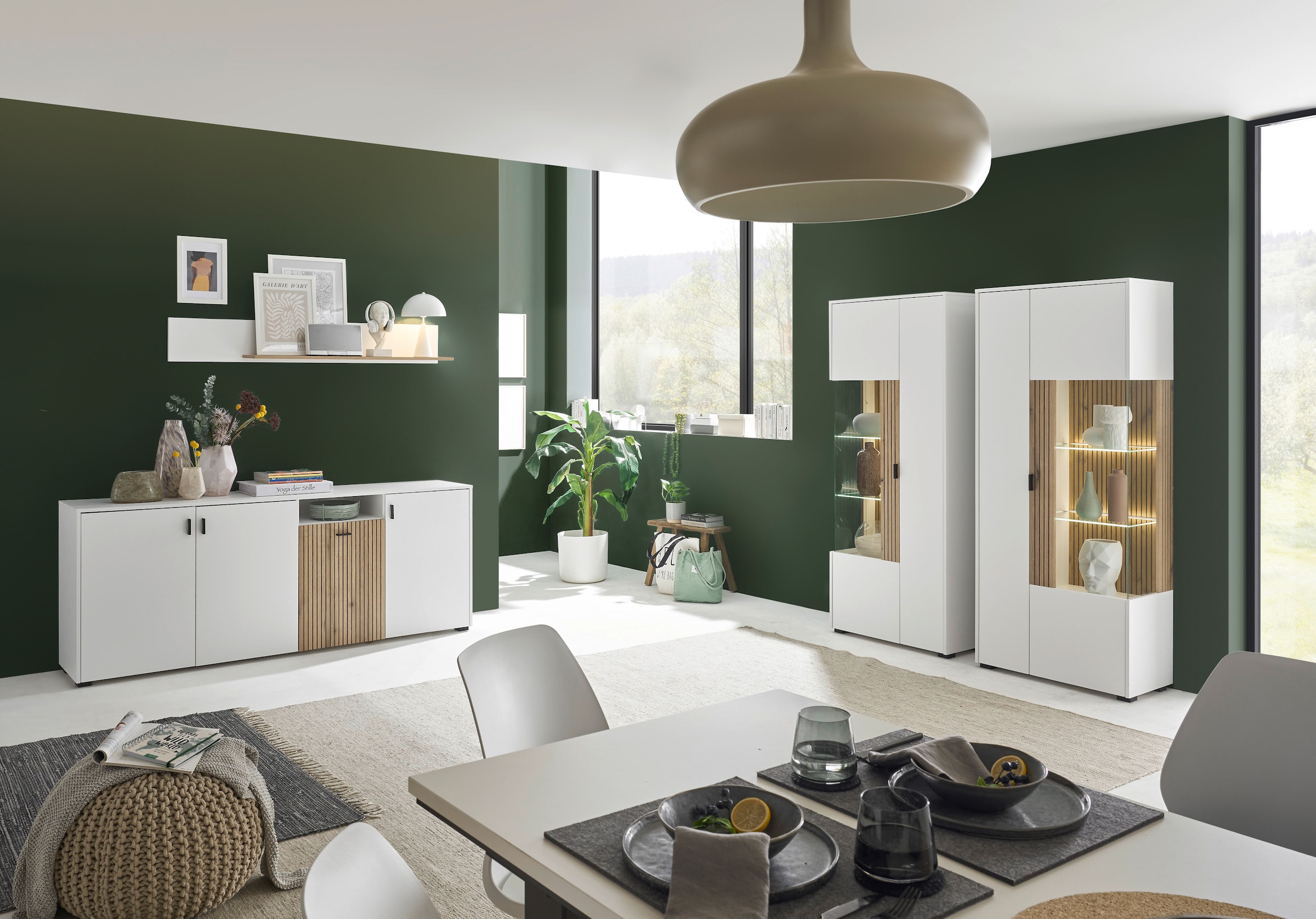 INOSIGN Sideboard »Hudson« in moderner Trendfarbe, Griffe aus Metall (Schwarz), Breite 200 cm