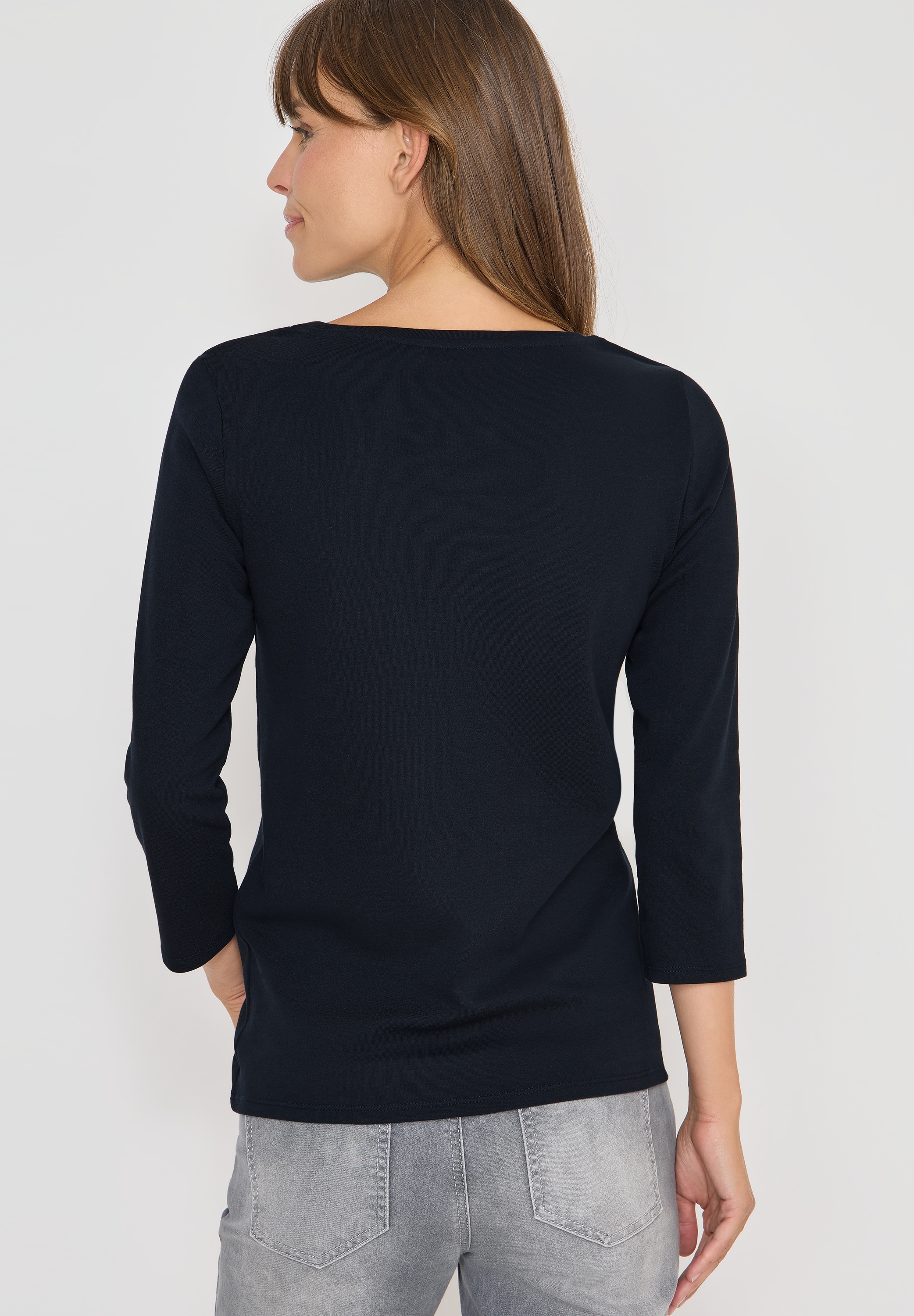 Cecil 3/4-Arm-Shirt , mit U-Boot-Ausschnitt