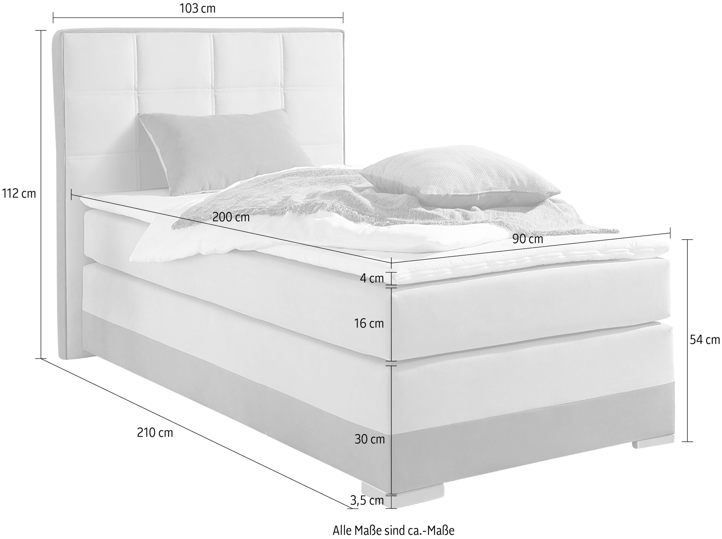 INOSIGN Lit boxspring inklusive Topper und Wendekissen