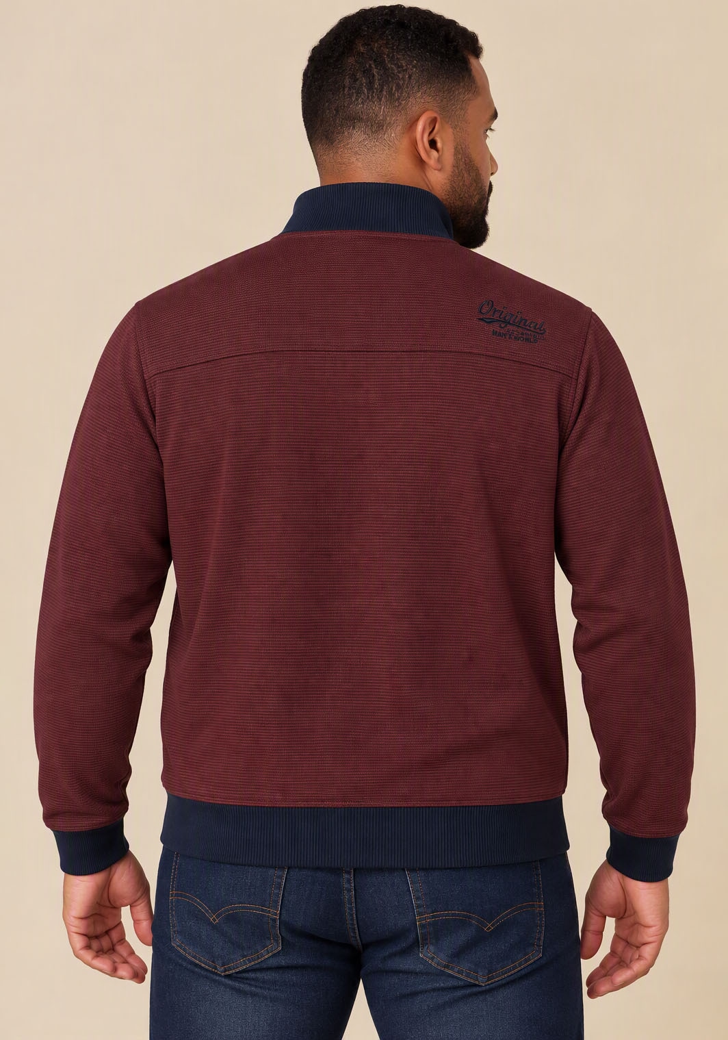 Man's World Plus Sweatjacke Regular Fit, mit normaler Länge, Langarm, aus Baumwolle und Polyester