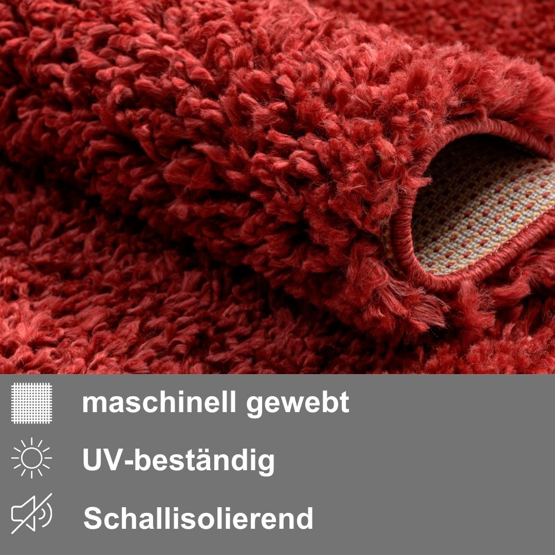 GOODproduct Hochflor-Bettumrandung »Banji« Höhe 37 mm 3 Stk. tlg. Uni Farben, weich und flauschig, auch als Läufer & in rund erhältlich