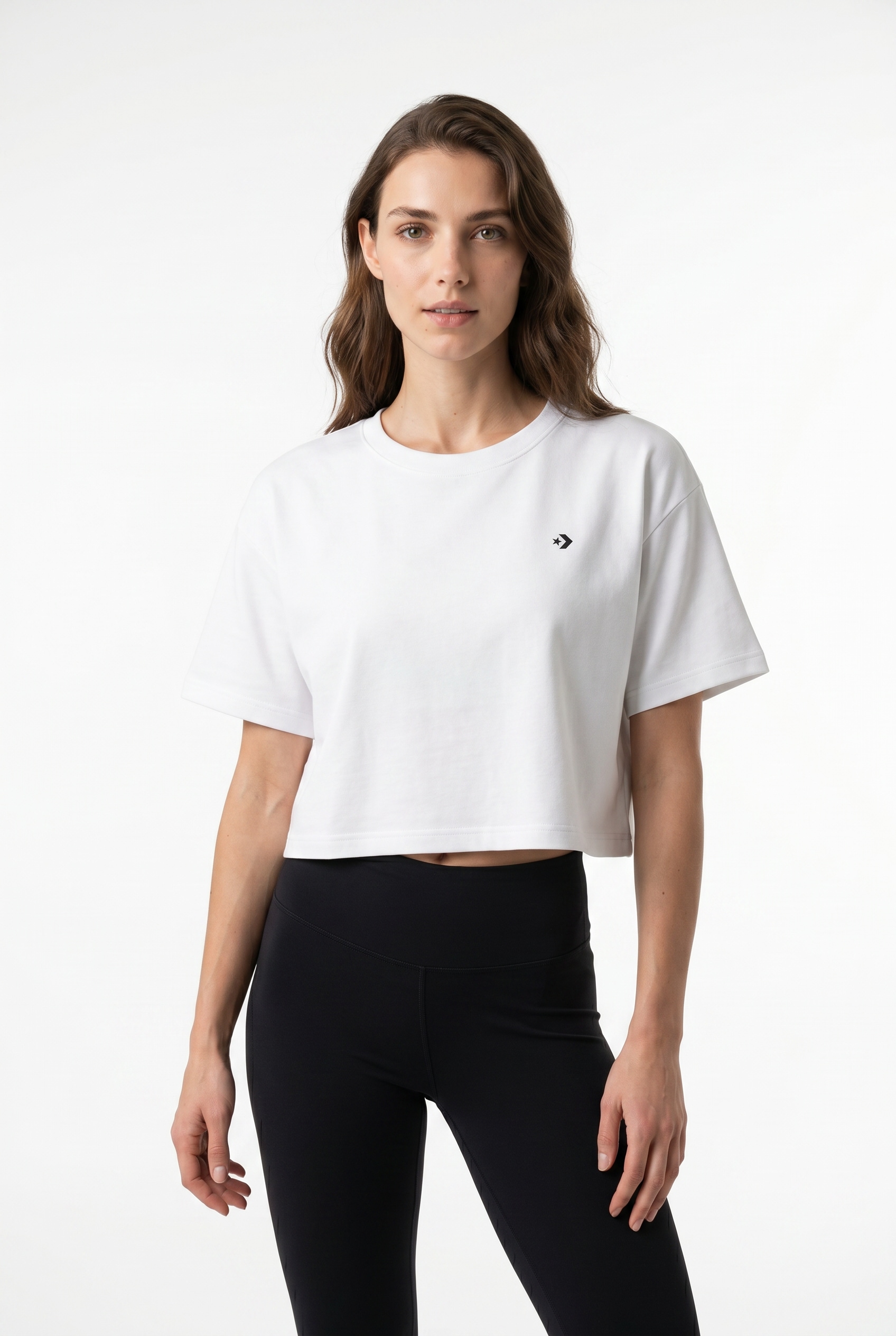Converse T-shirt »STAR CHEVRON SPORTY TEE« manches courtes, col rond, sans fermeture, en coton