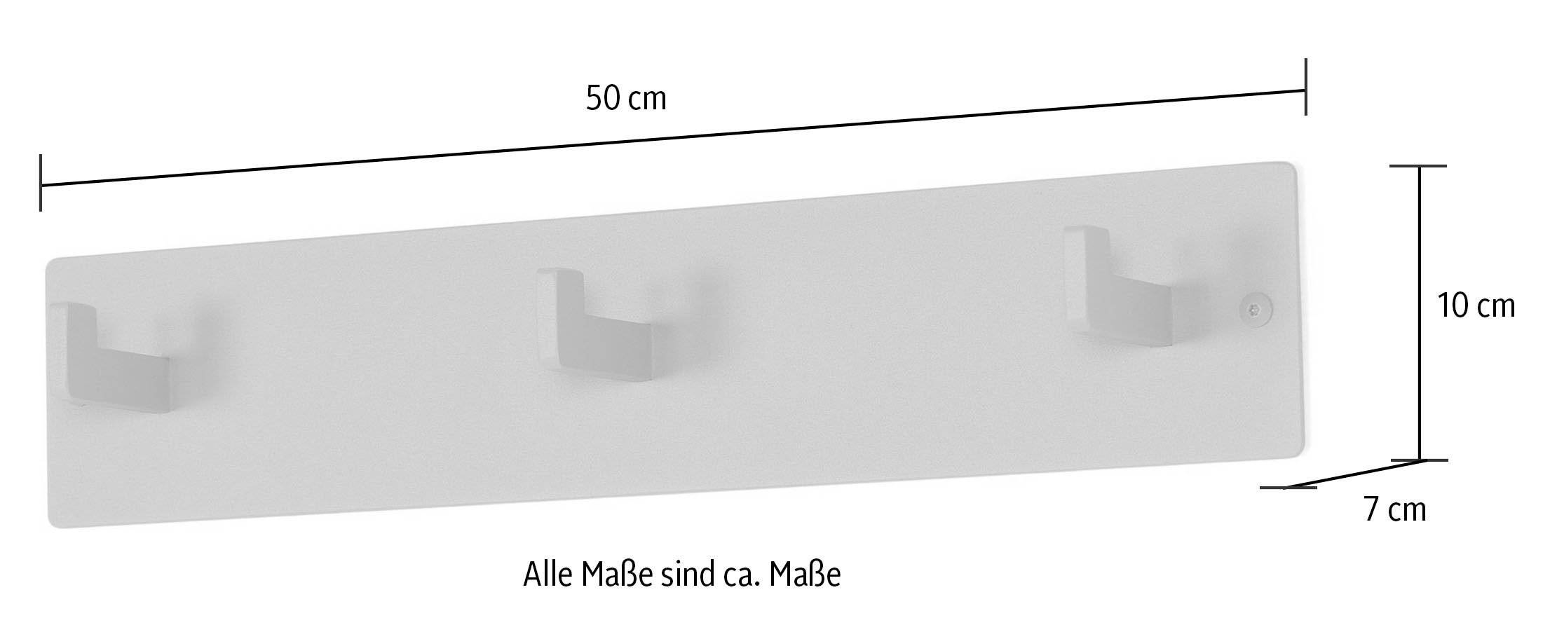Spinder Design Garderobenhaken Metall, Zeitloses Design, 3 Haken, Breite 50 cm